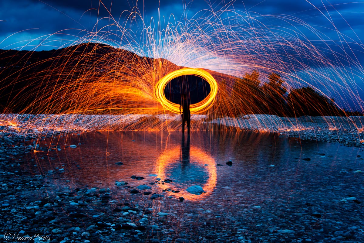 Spinning steel wool
