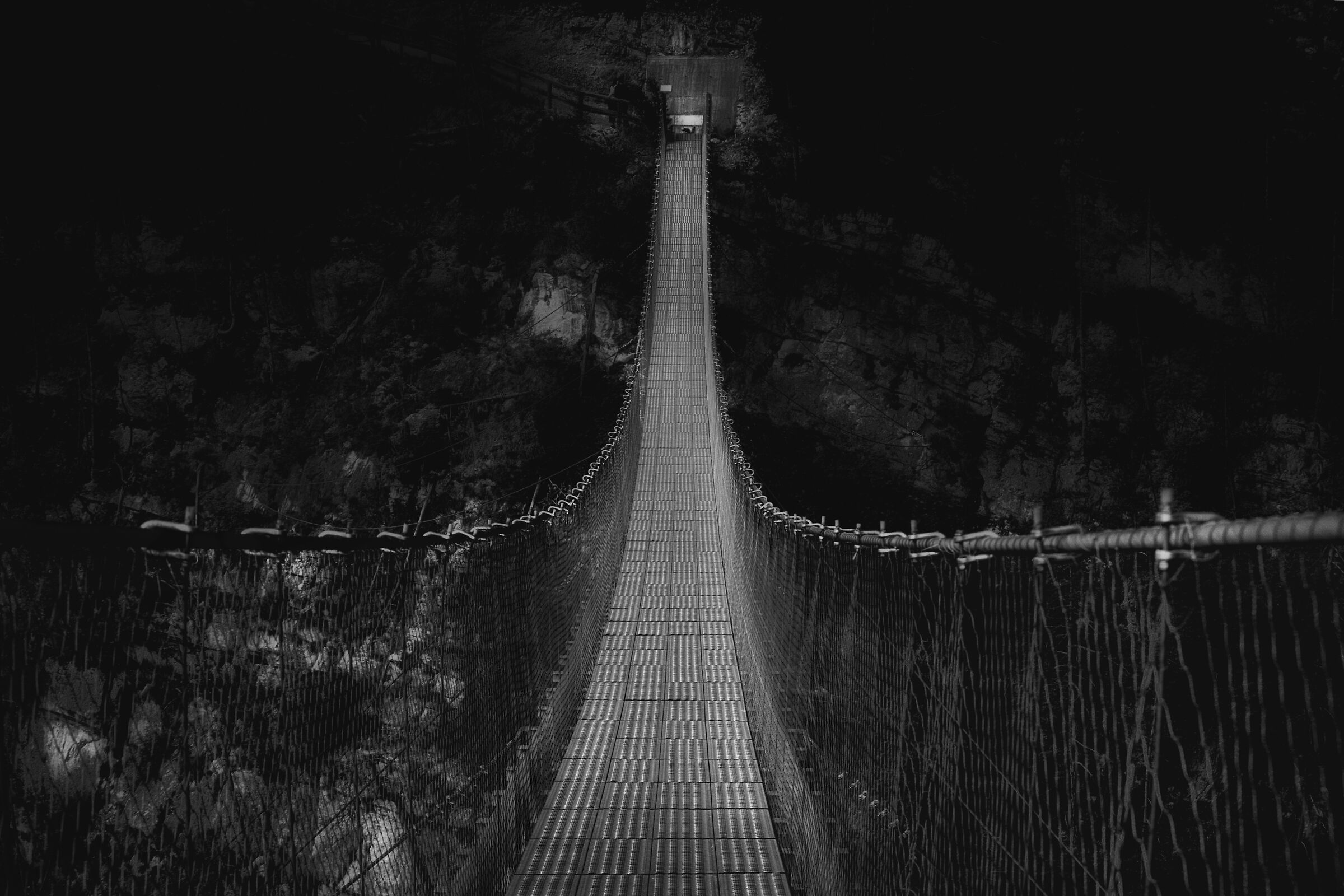Tibetan bridge - Wilderness area Val Montina