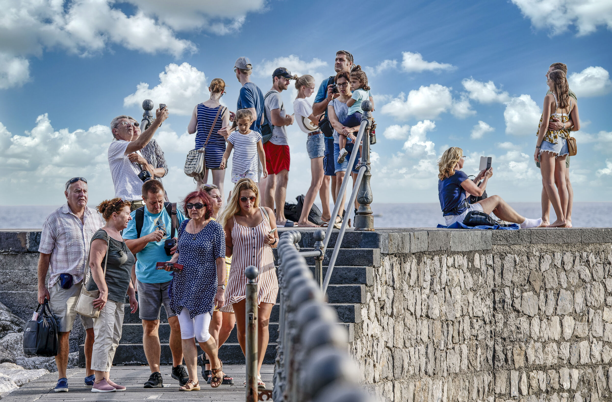 Along the pier