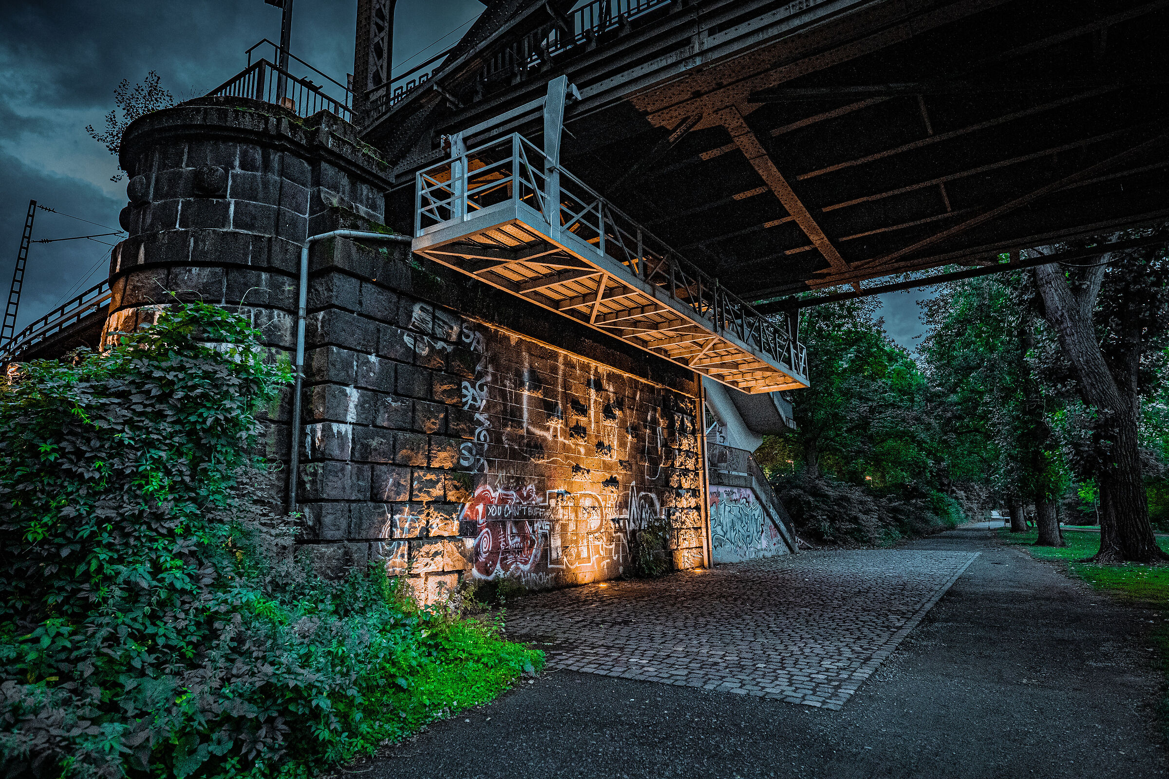 Lungofiume di sera Frankfurt