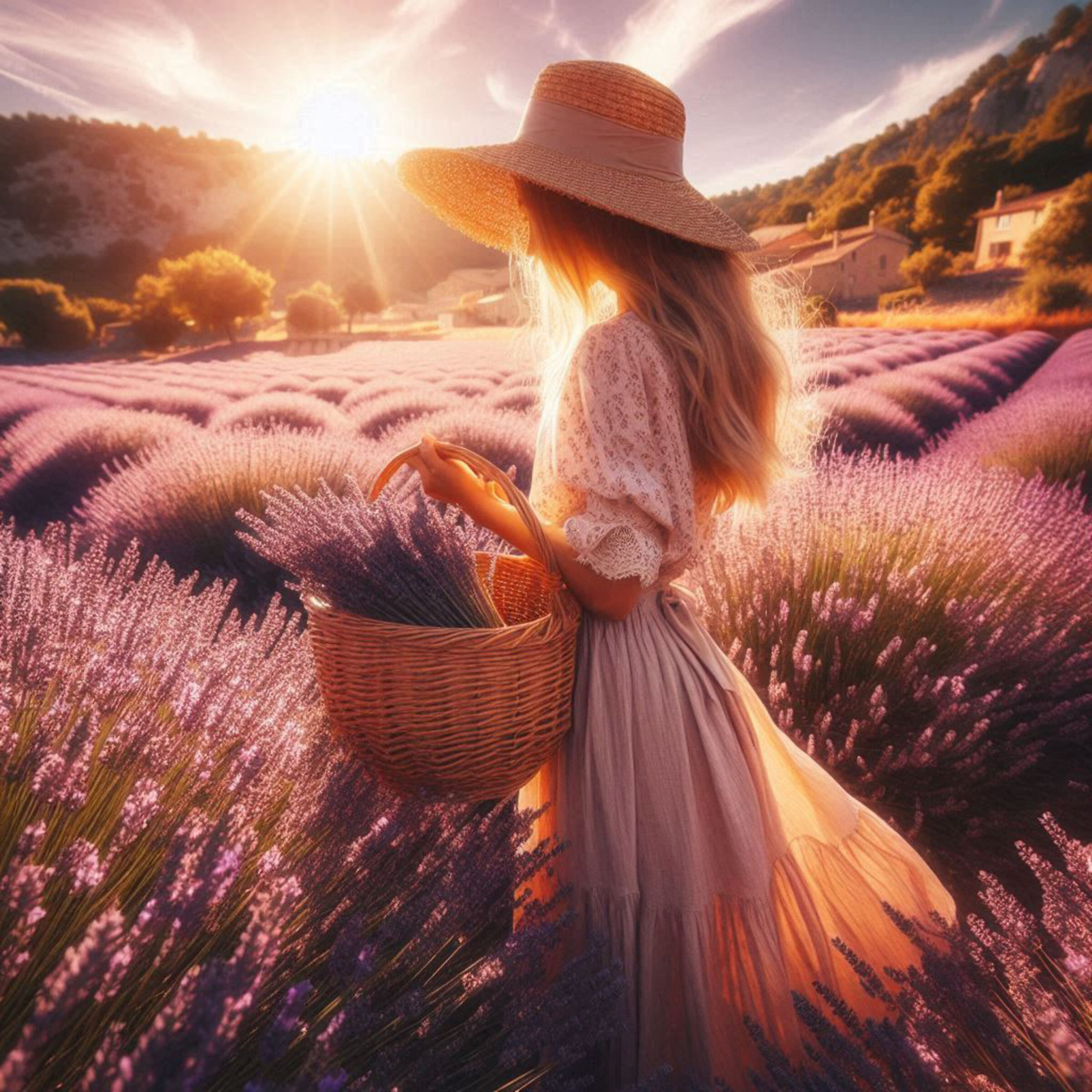 Girl in the lavender fields