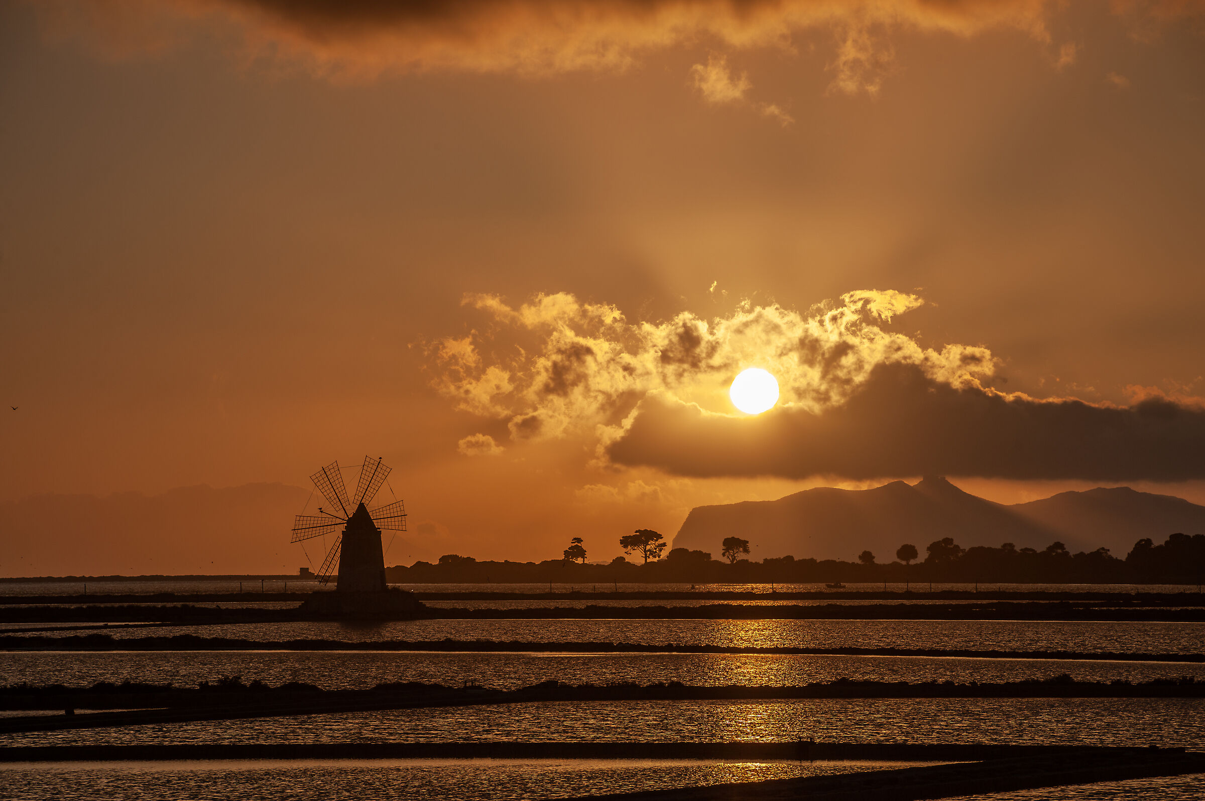 Le saline al tramonto