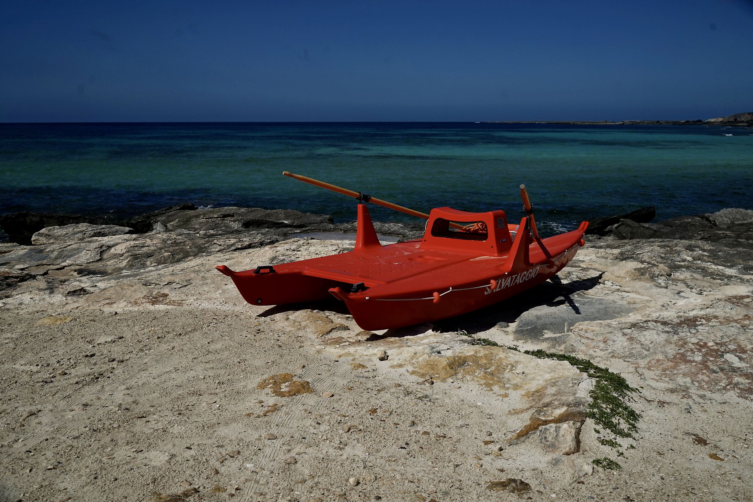 The Red Boat. Cala Burrone, Favignana