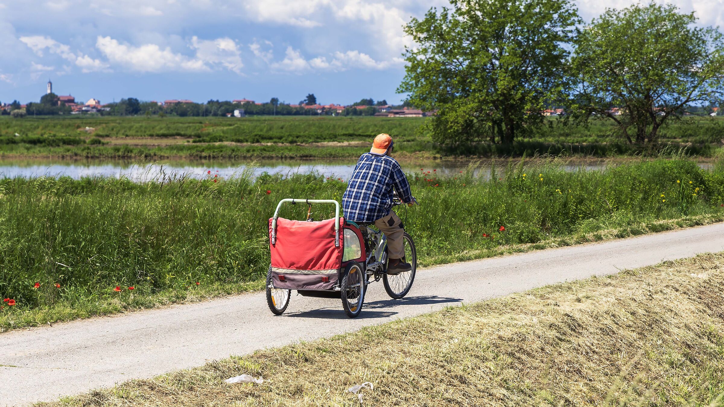 Pedaling at a leisurely pace