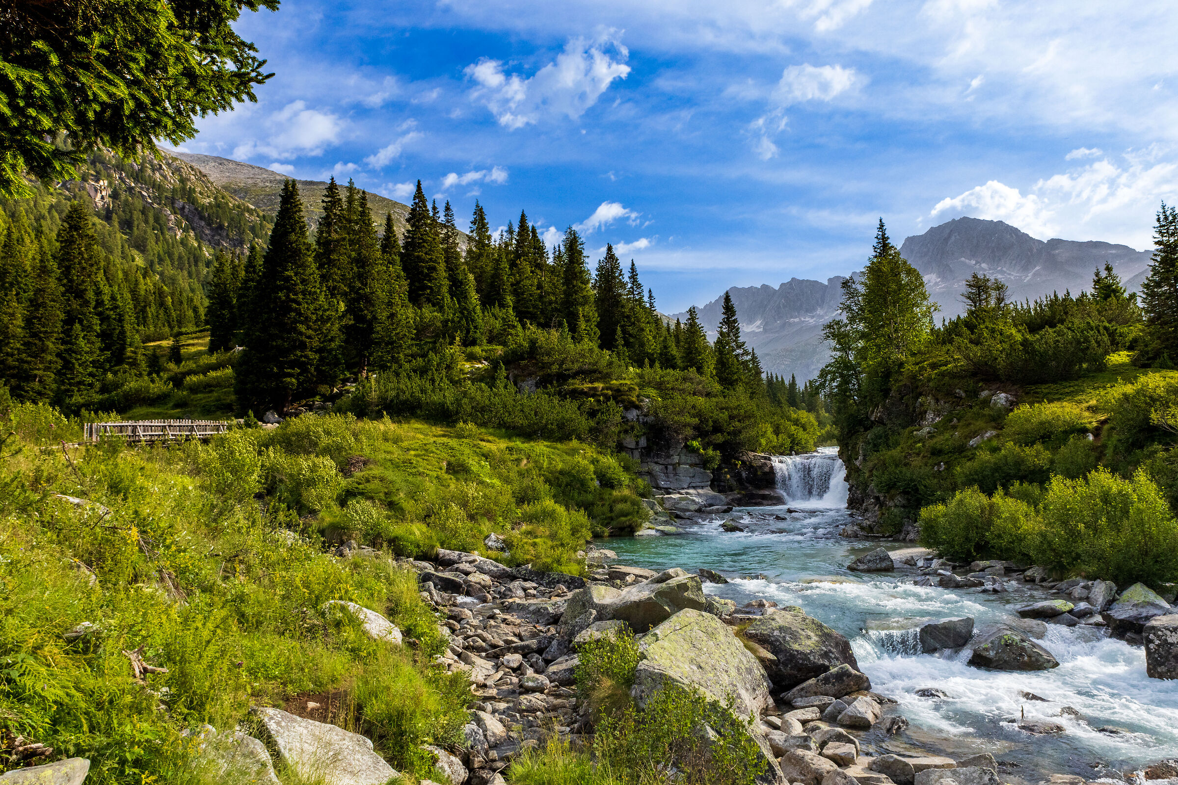 Val di Fumo (tn) - Bridge over the River - Waterfall
