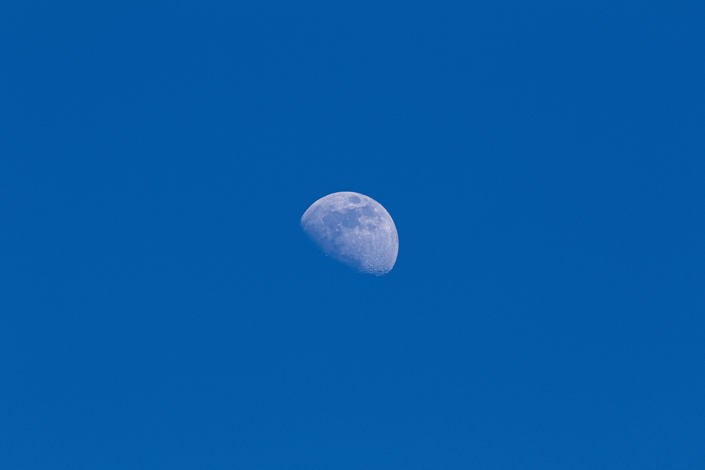 The moon is ? there
