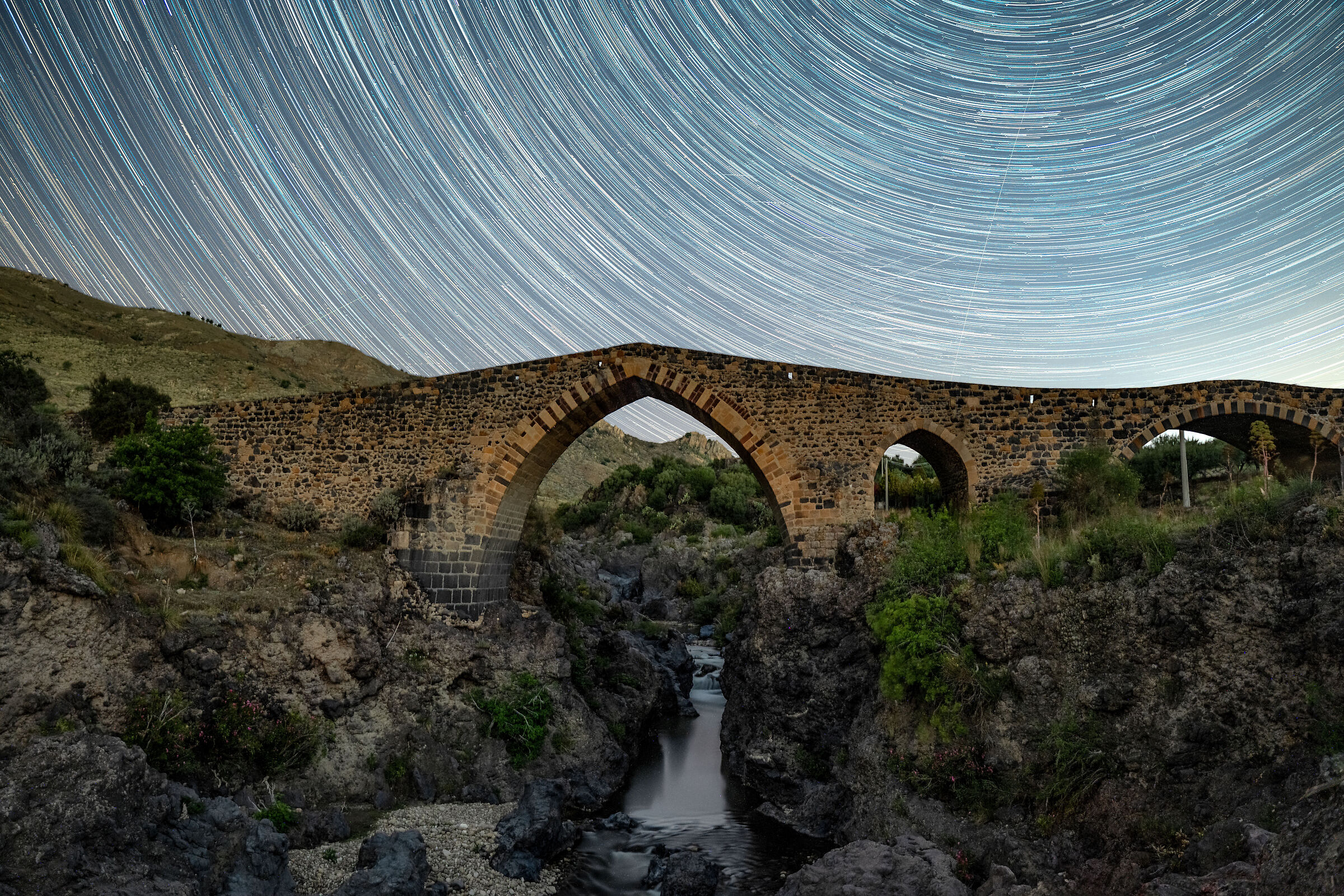Star Trail Ponte dei Saraceni