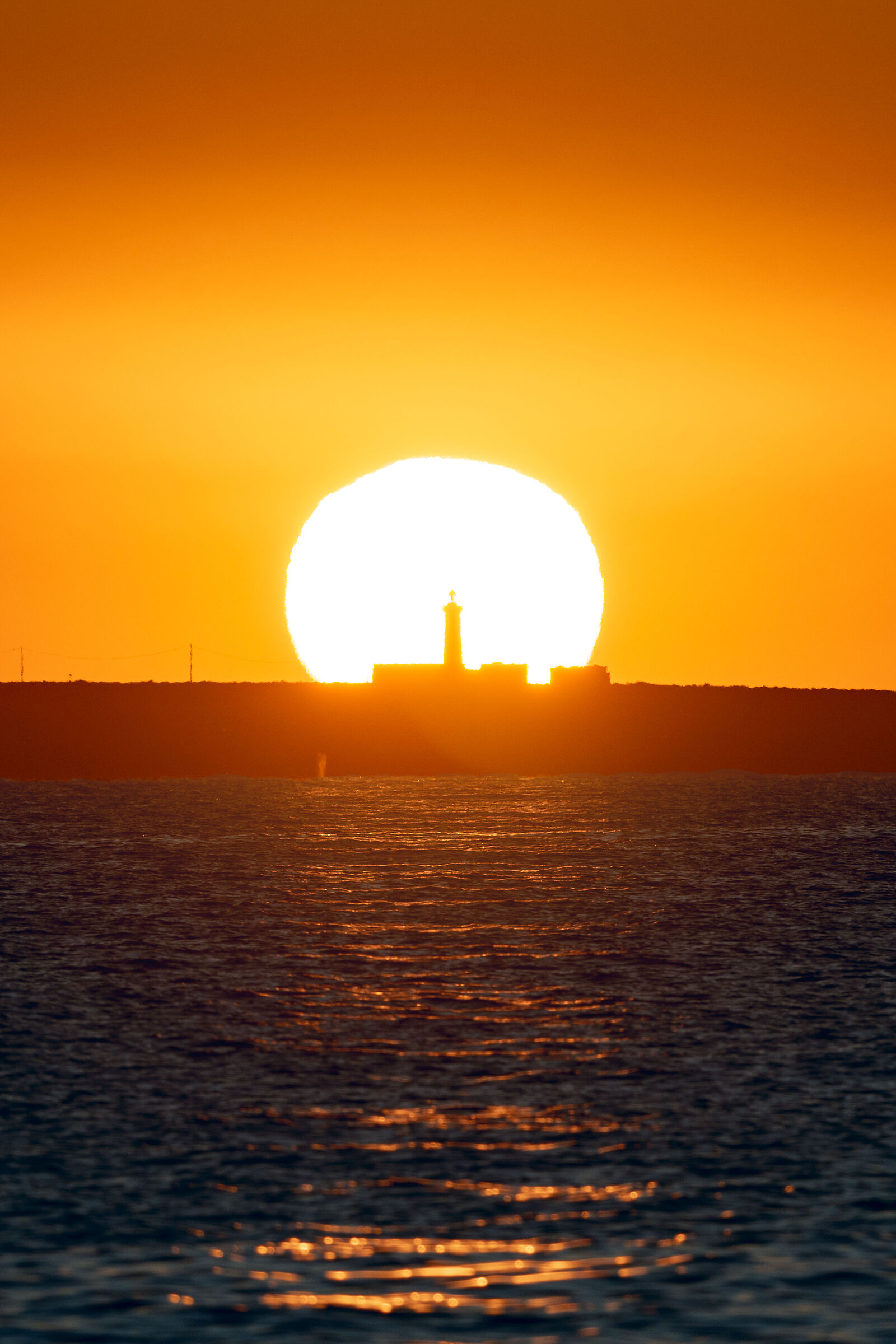 Lighthouse Capo Murro di Porco at dawn