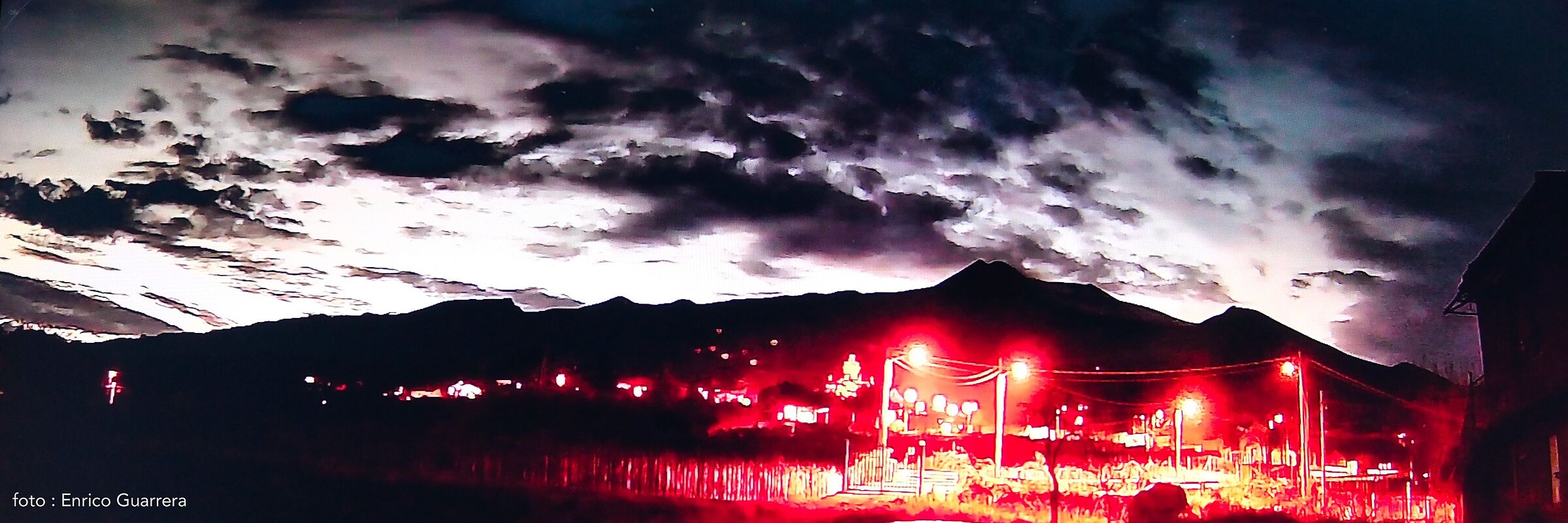Etna at night seen from Milos