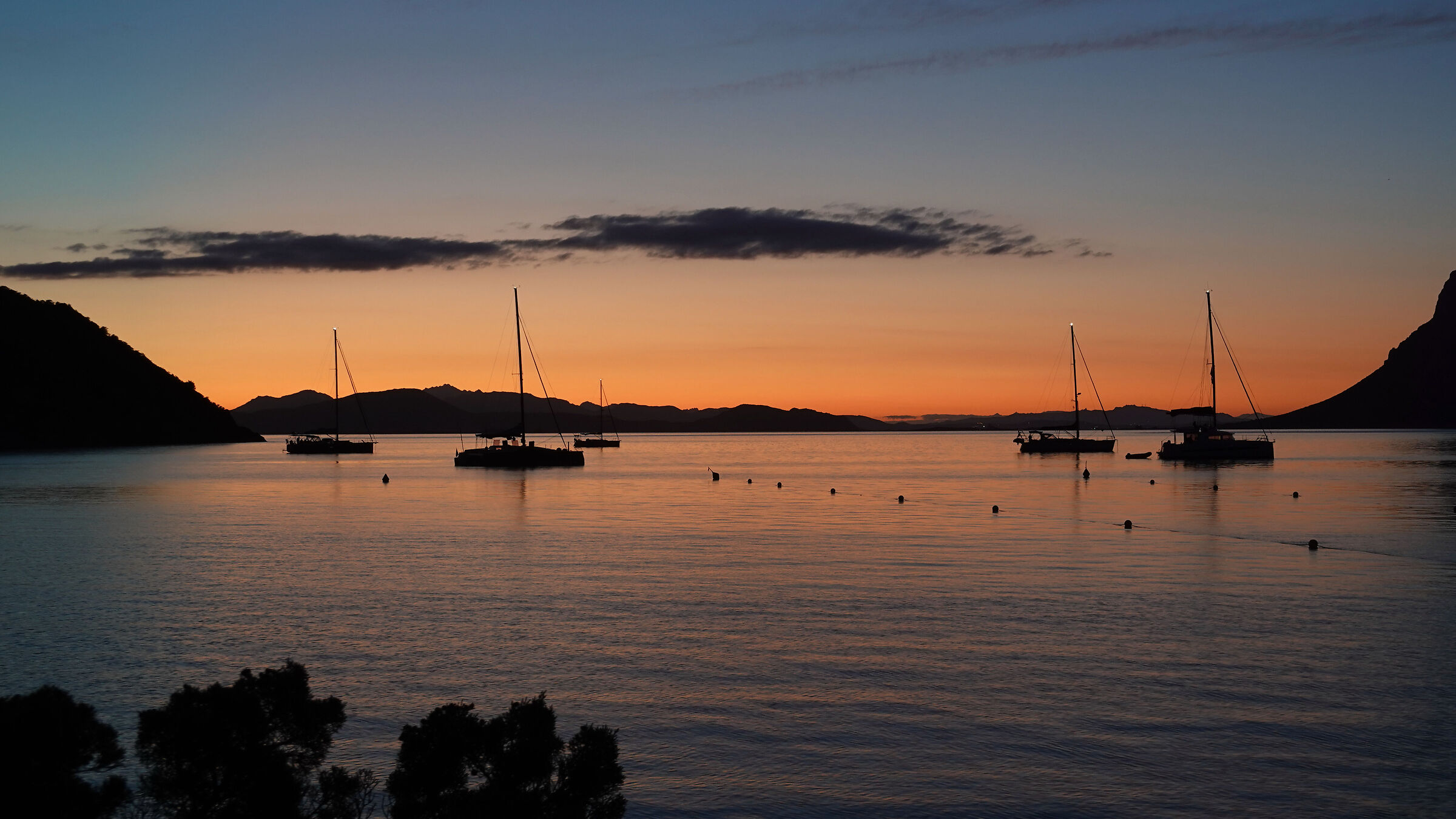 Sunset at Capo Coda Cavallo in June