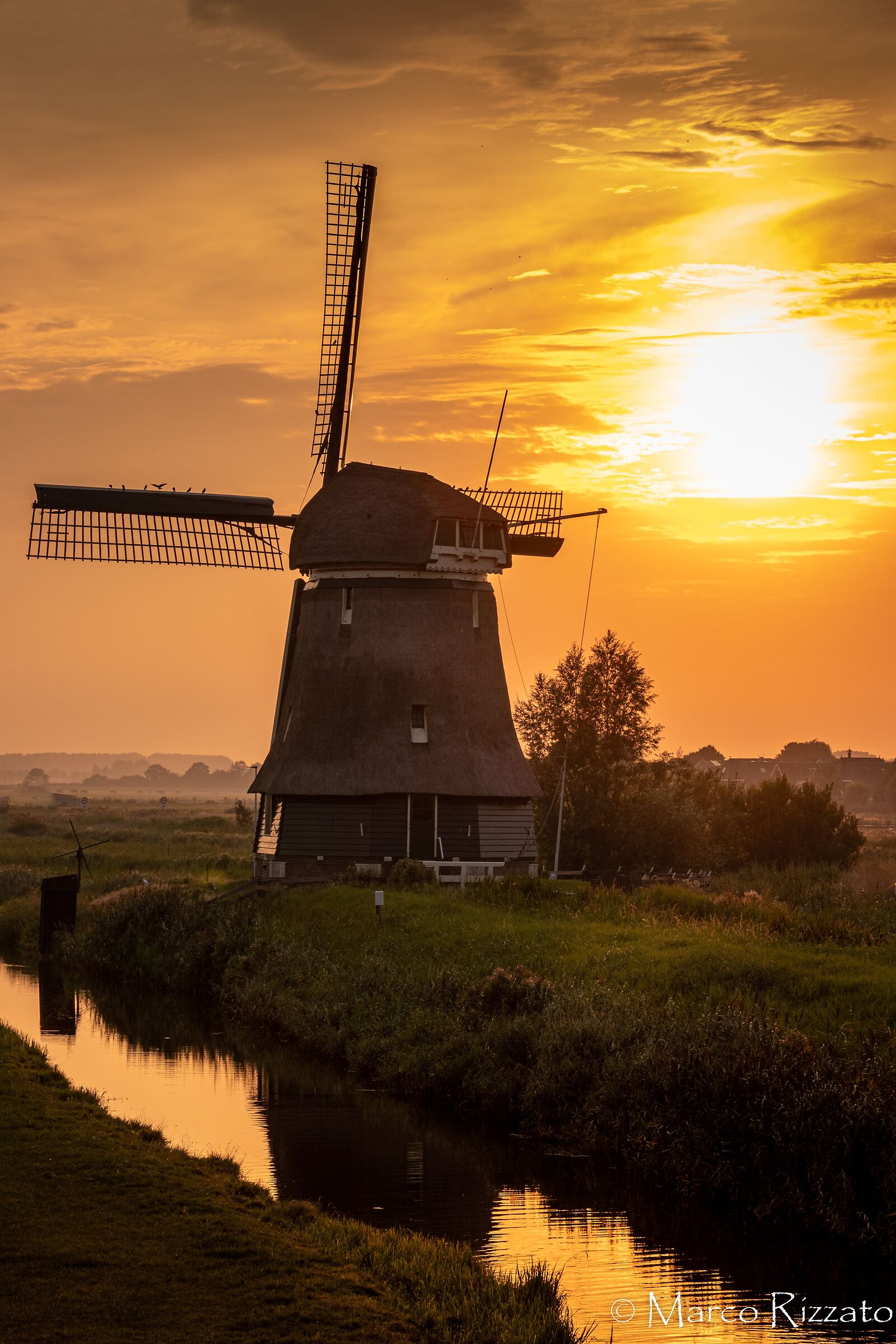 Windmill sunset