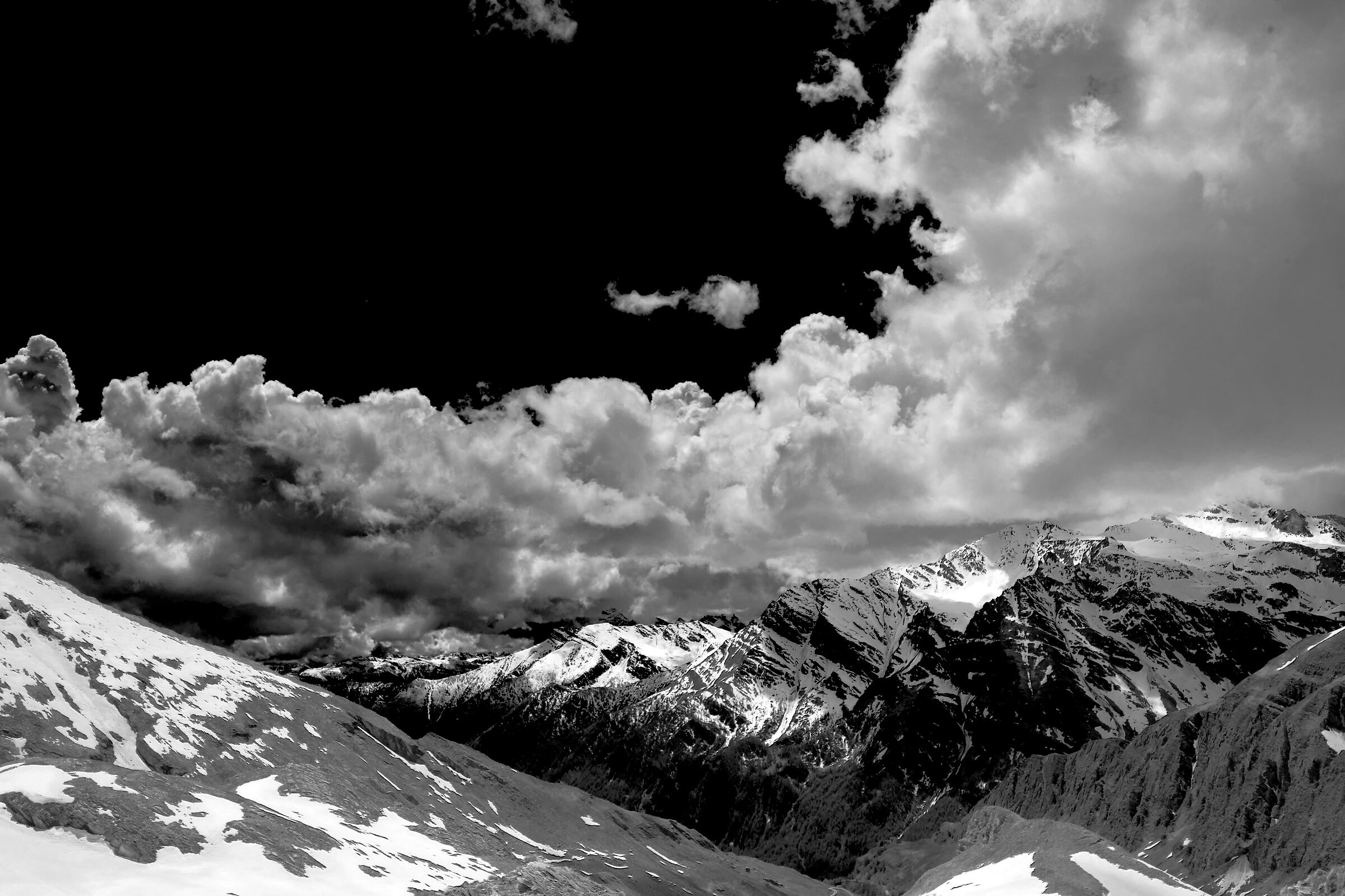 Panorama dal Colle del Agnello in Bianco e Nero