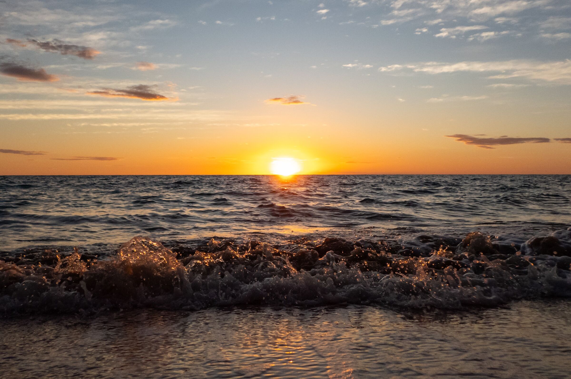 Tramonto nell'oceano indiano
