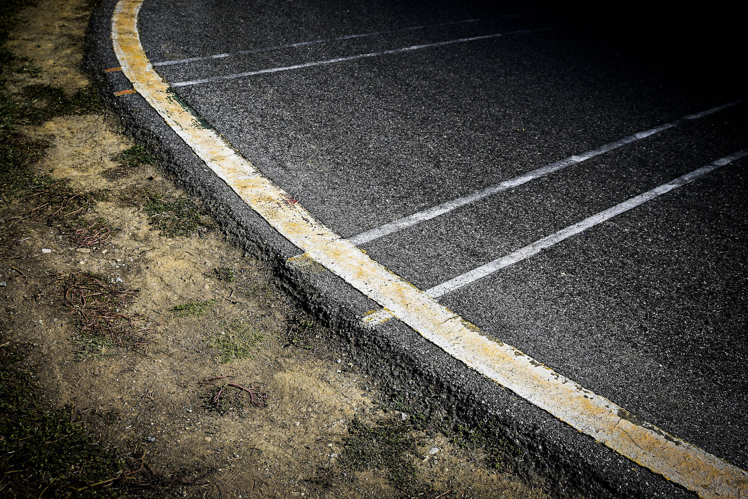 Asphalt and dirt