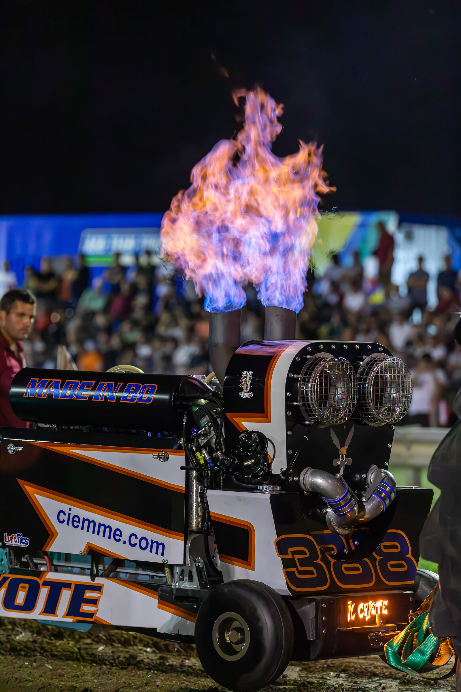 Methanol flames.