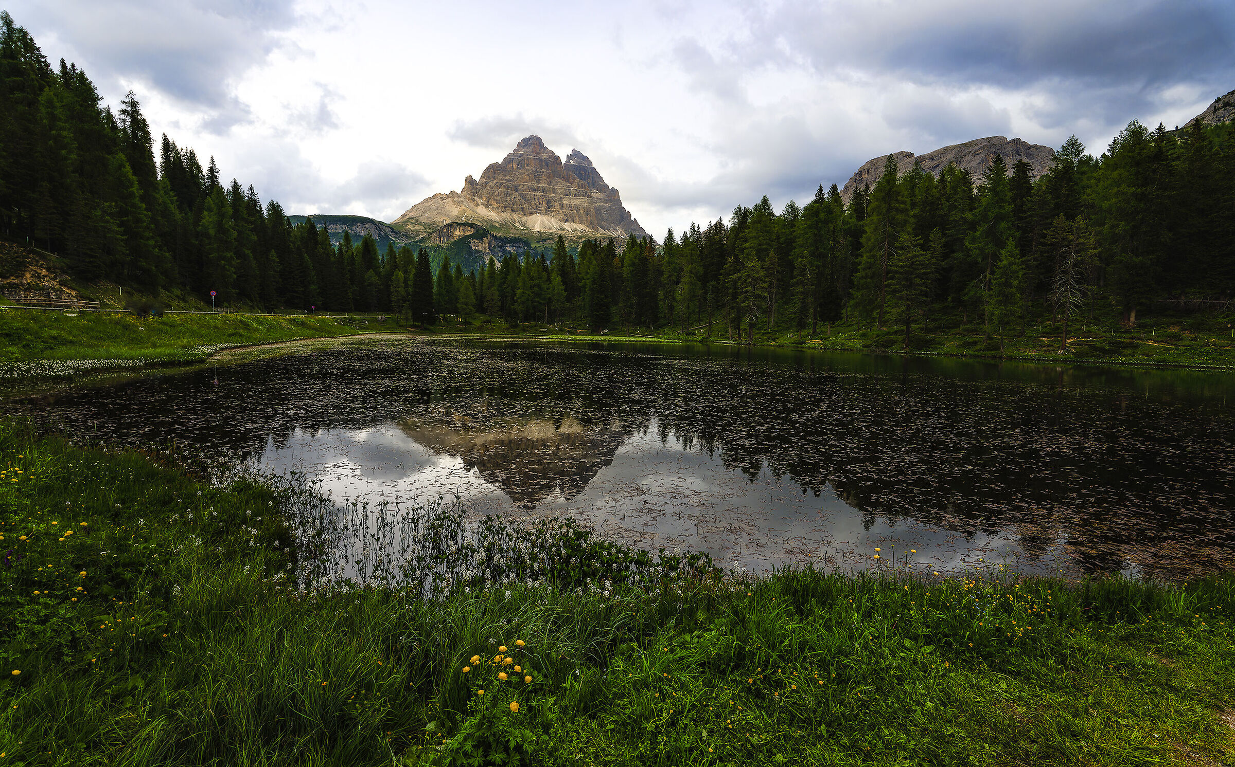 Lago Antorno e 3 cime all'imbrunire