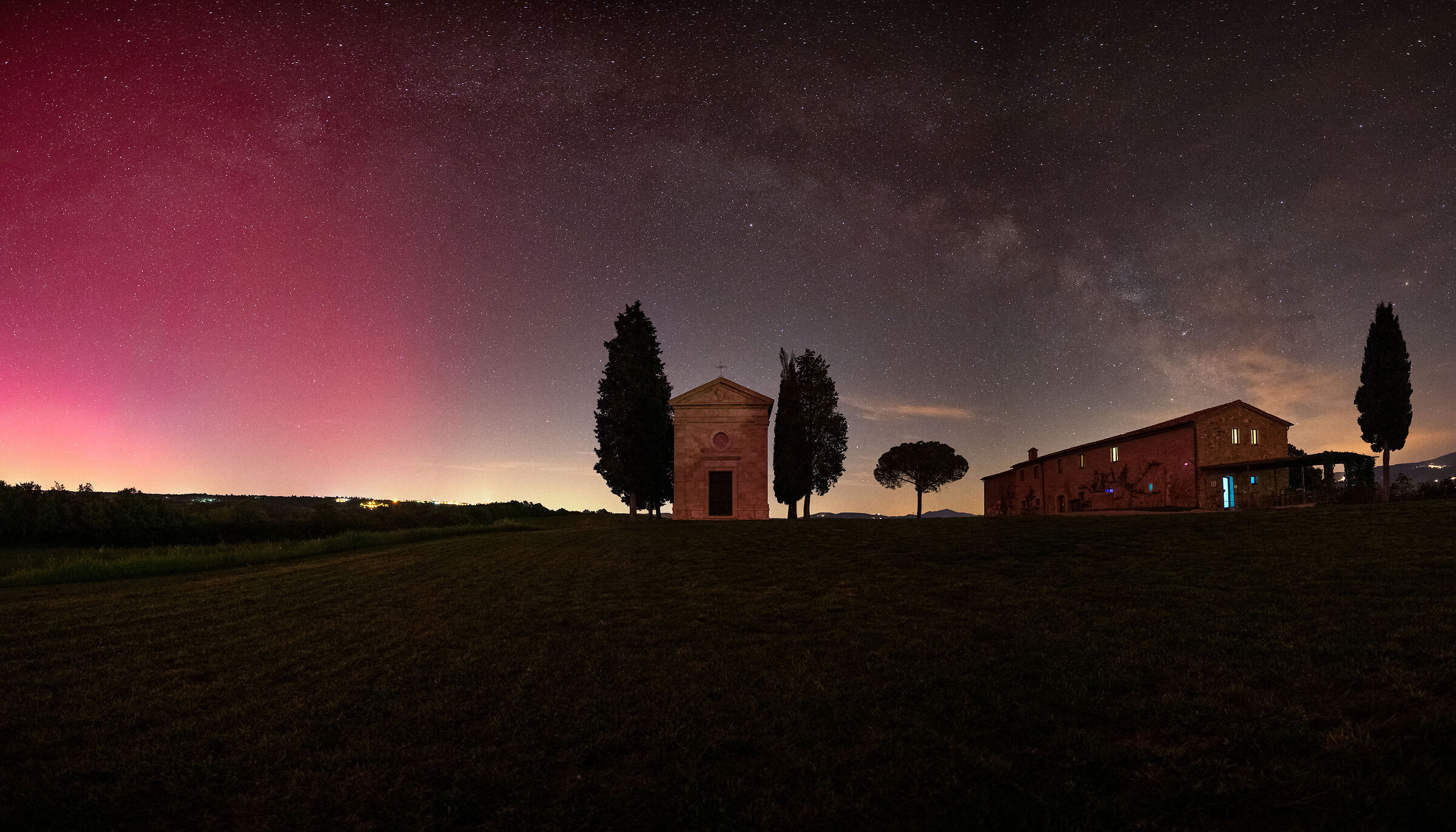 Vitaleta + aurora + via lattea