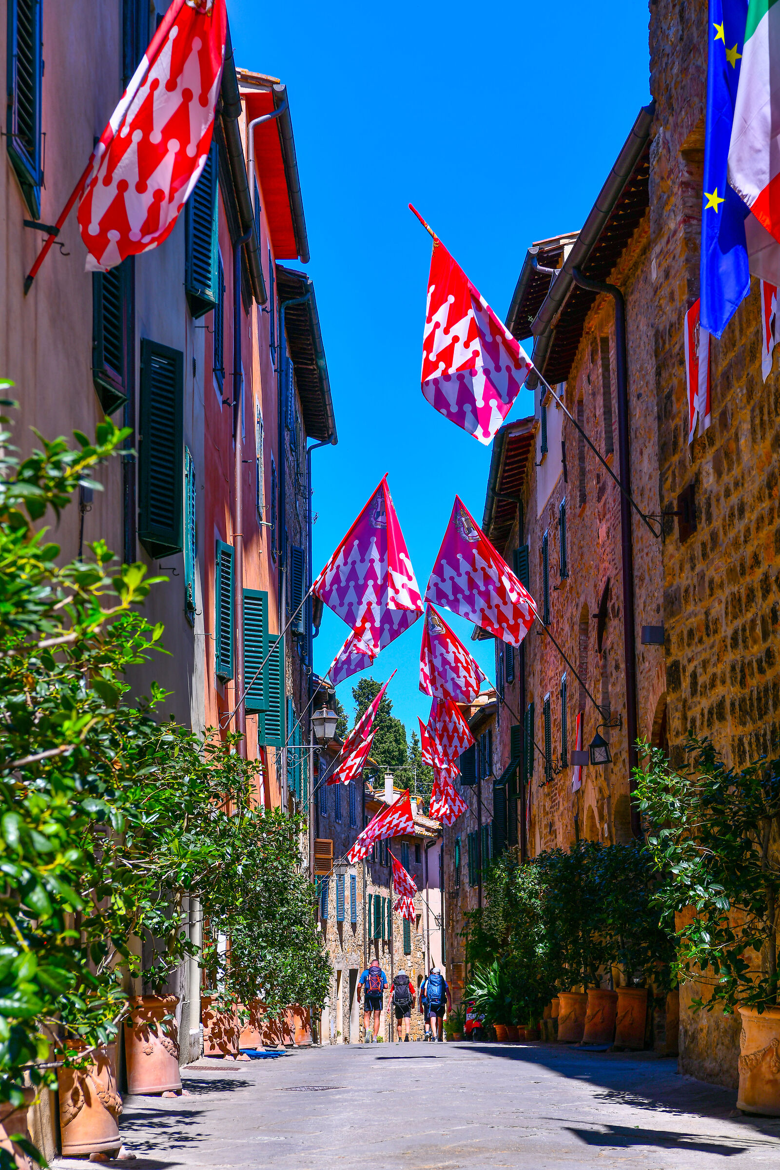 The flags of San Quirico d'Orcia