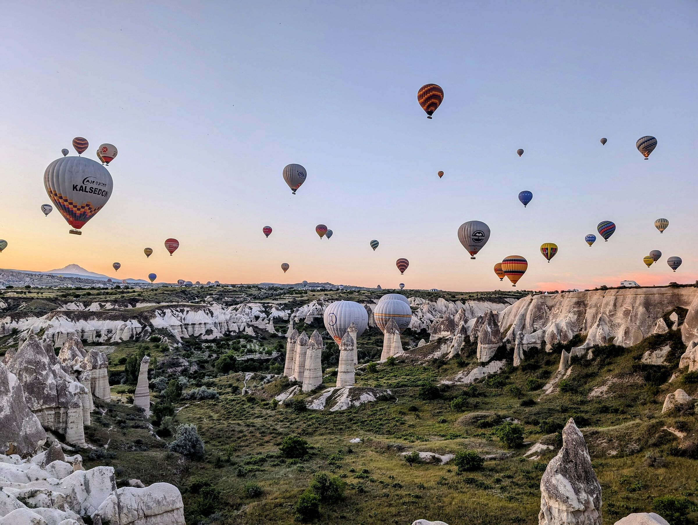 Hot air balloons at sunrise