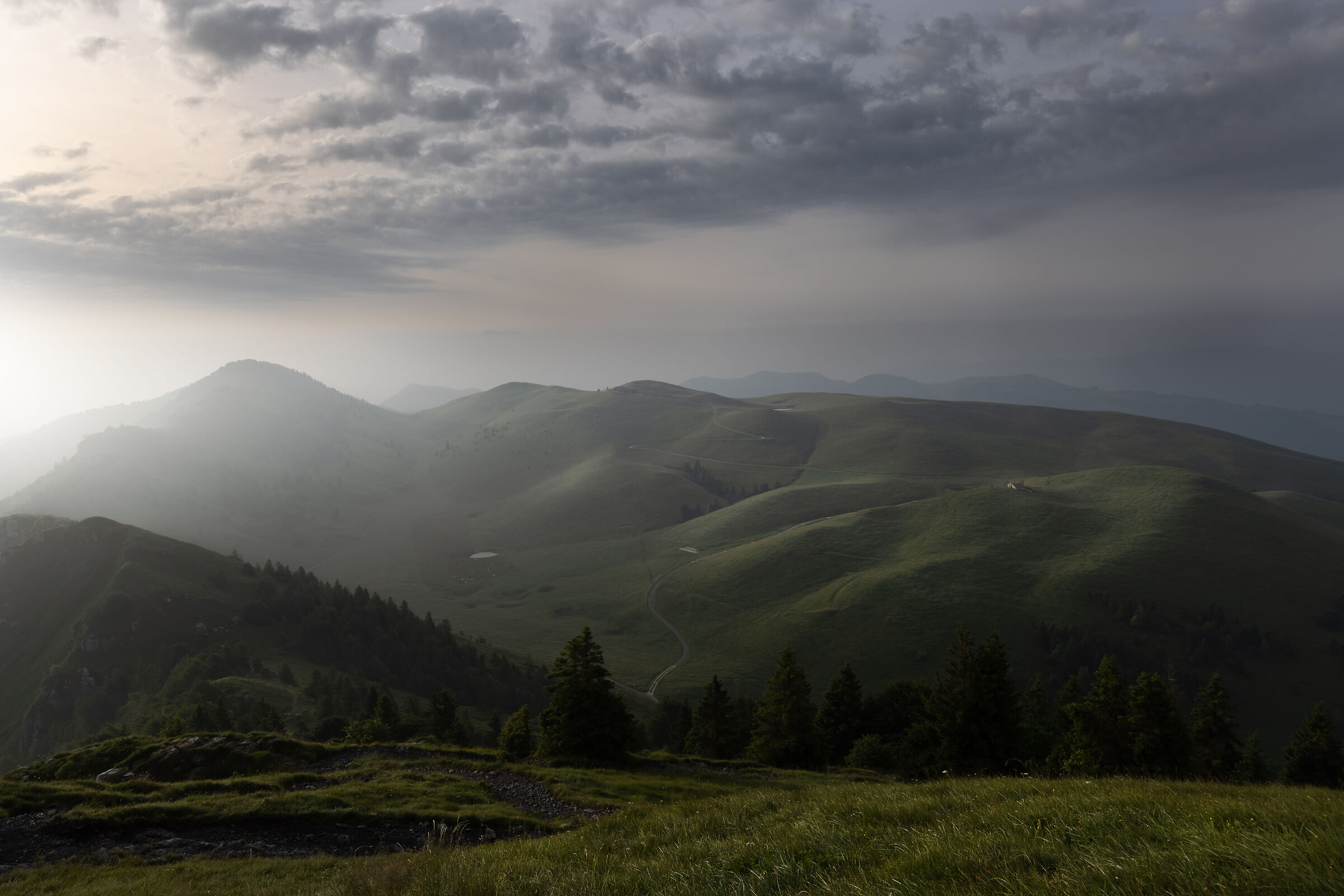 At dawn it looks to the East