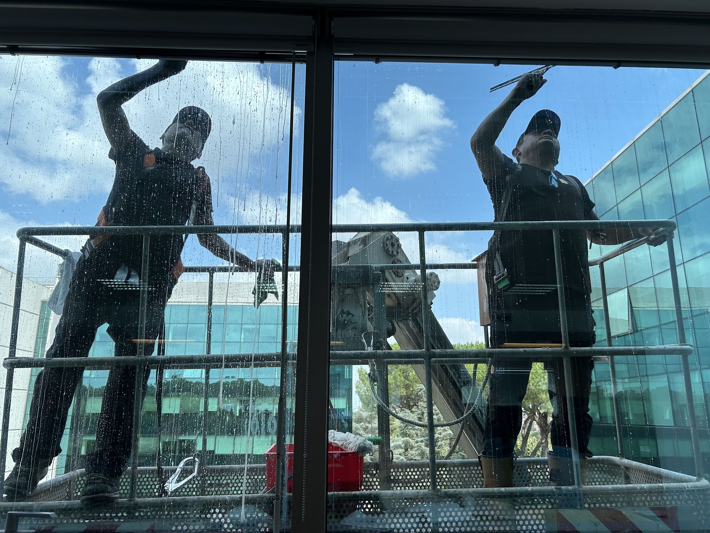 Glass cleaning at height