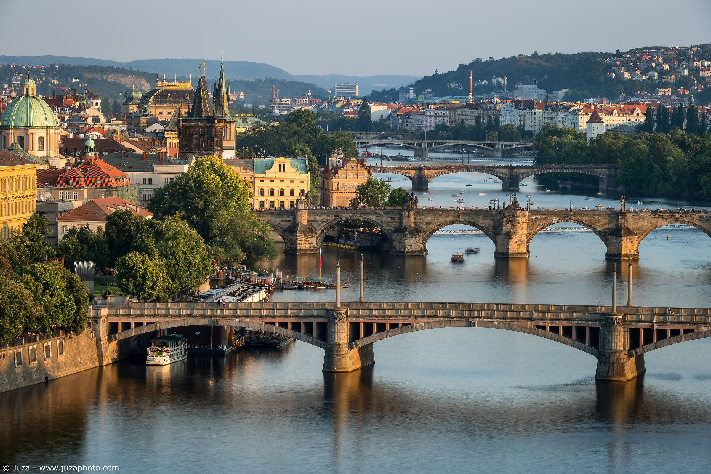 The bridges of Prague, at sunset
