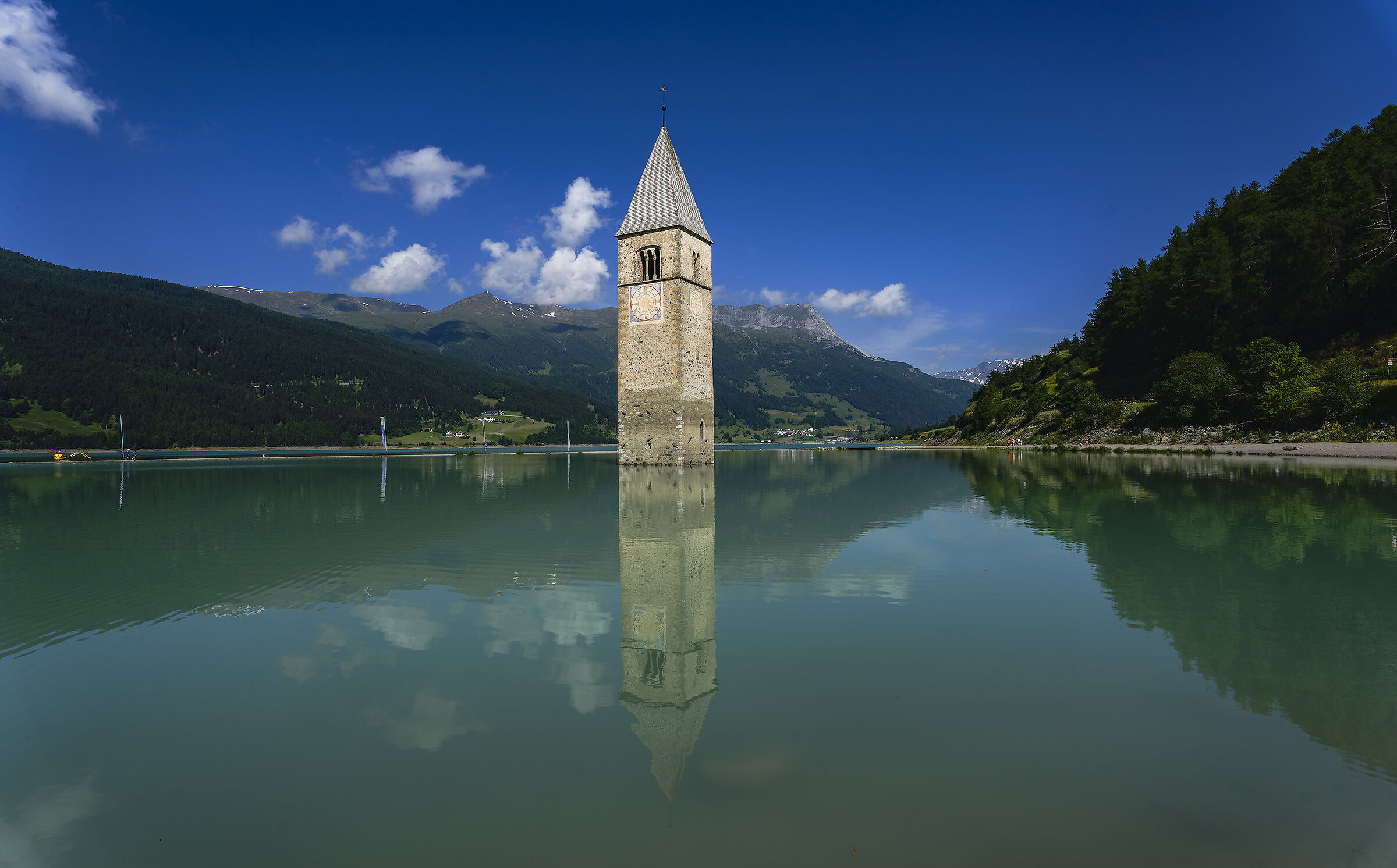 Lake Resia and its submerged bell tower