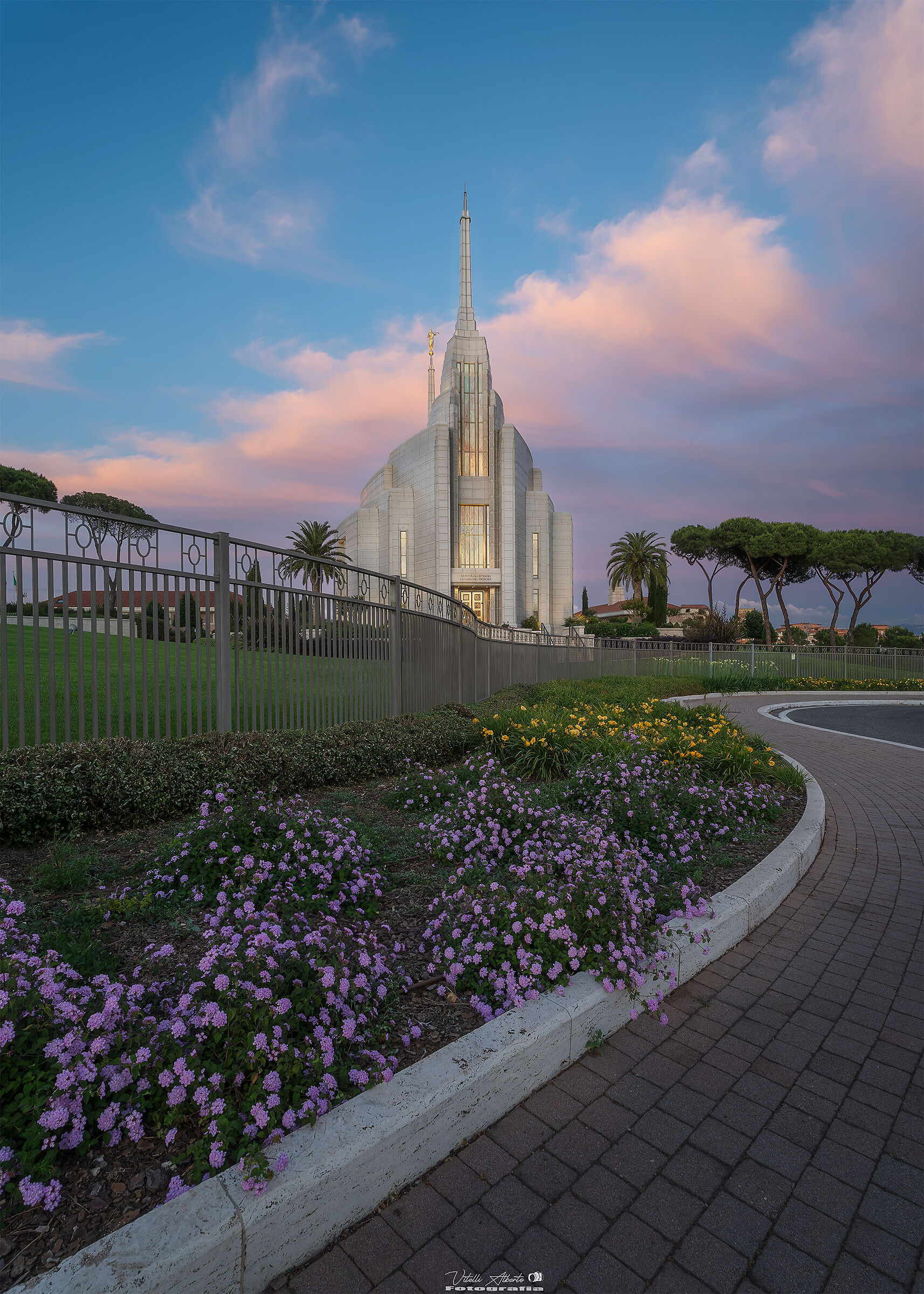 Sunset over the temple