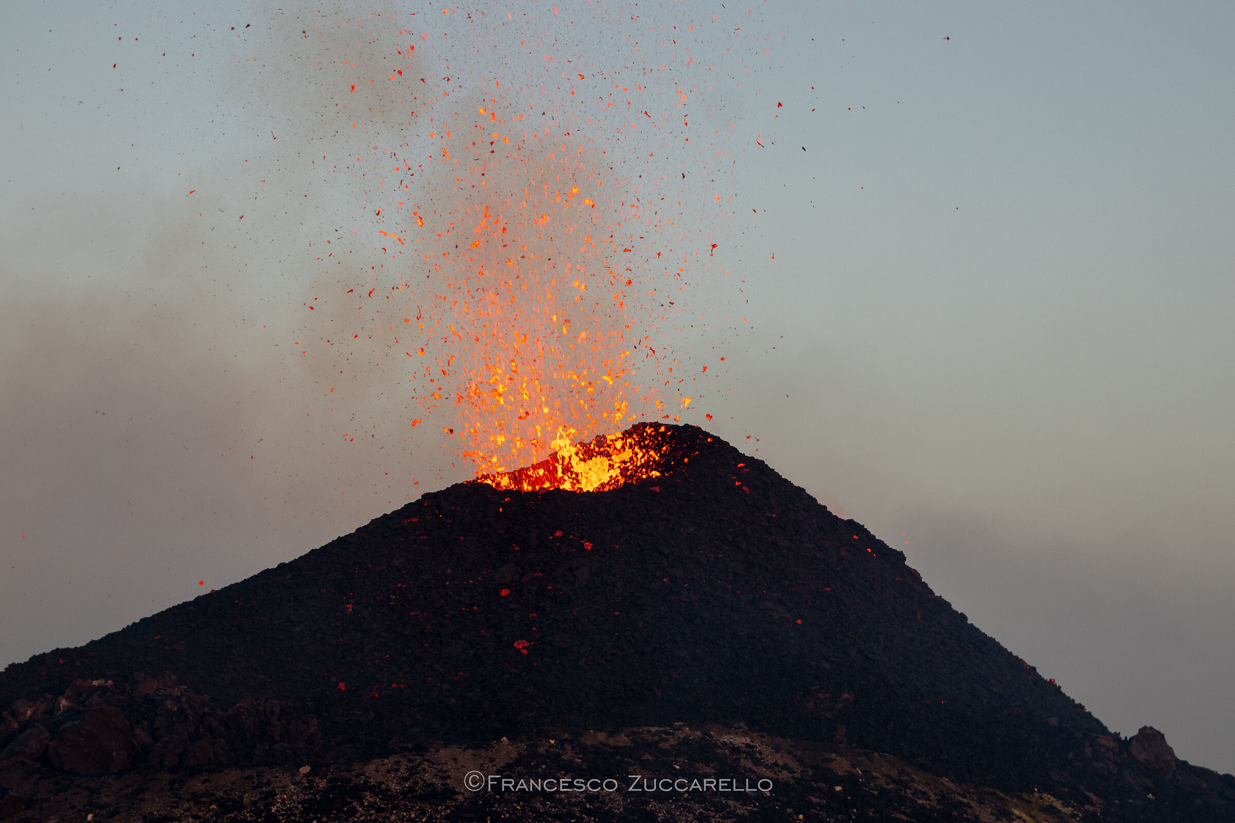 Etna 30 June 2024, formation of the cinder cone