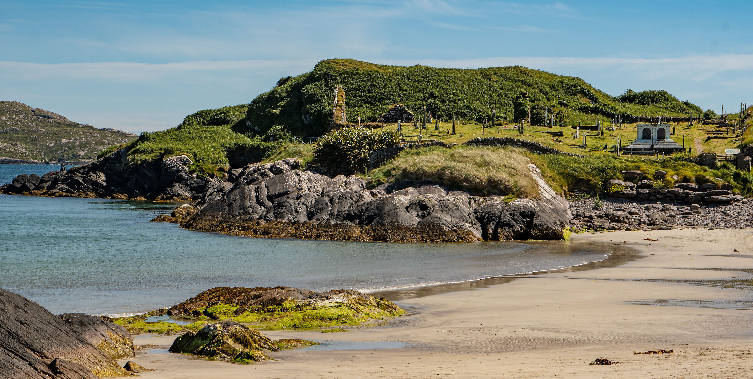 Derrynane beach and Abbey