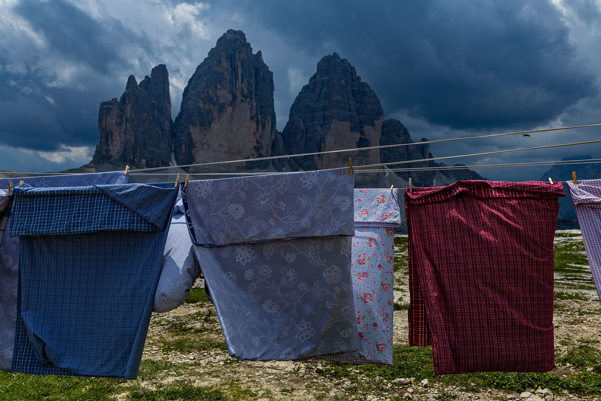 Laundry and mountains