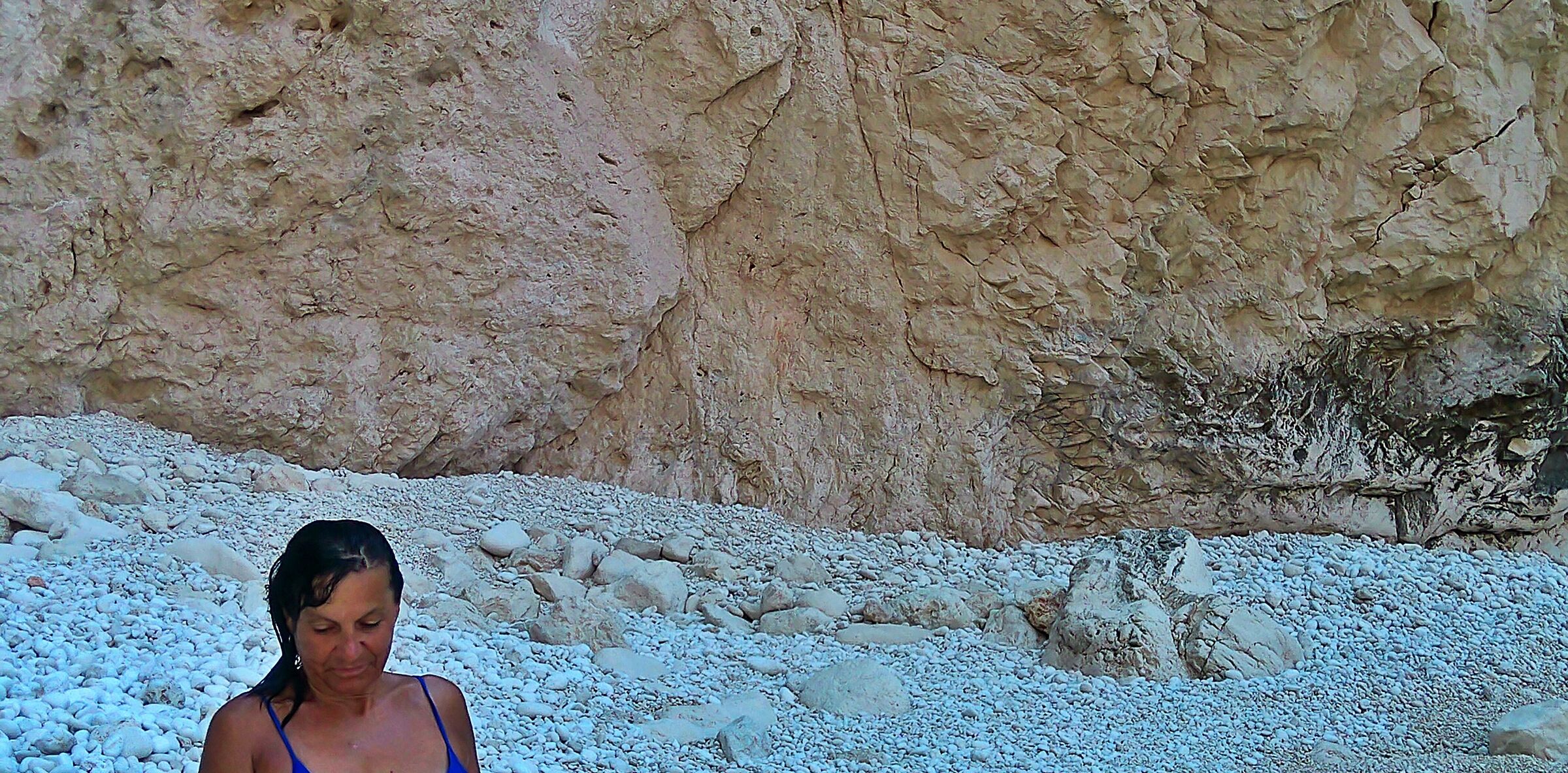 Zante. On the beach, under the rock