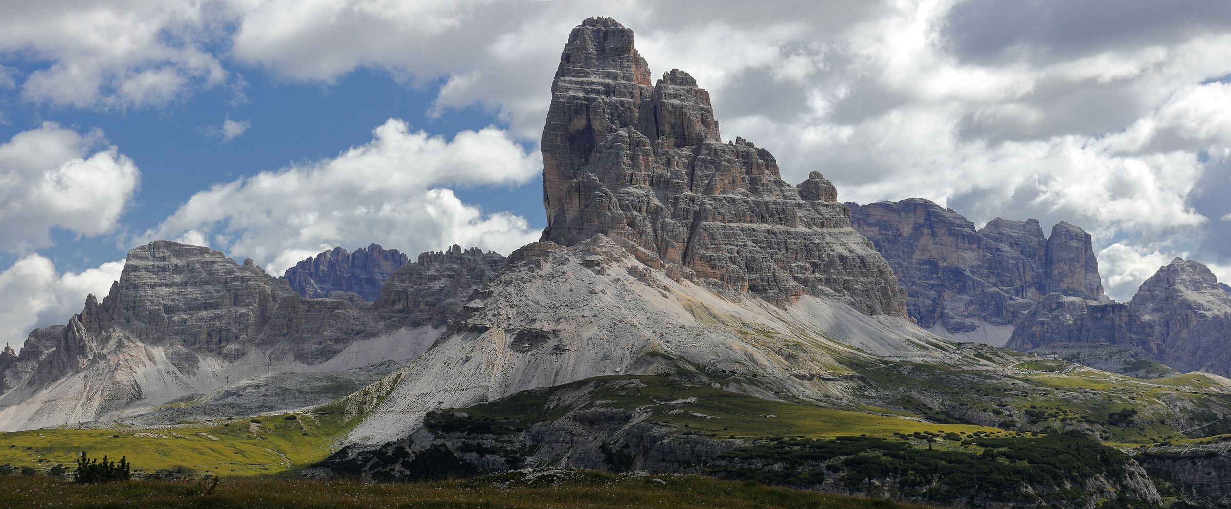 The Three Peaks from Mount Piana