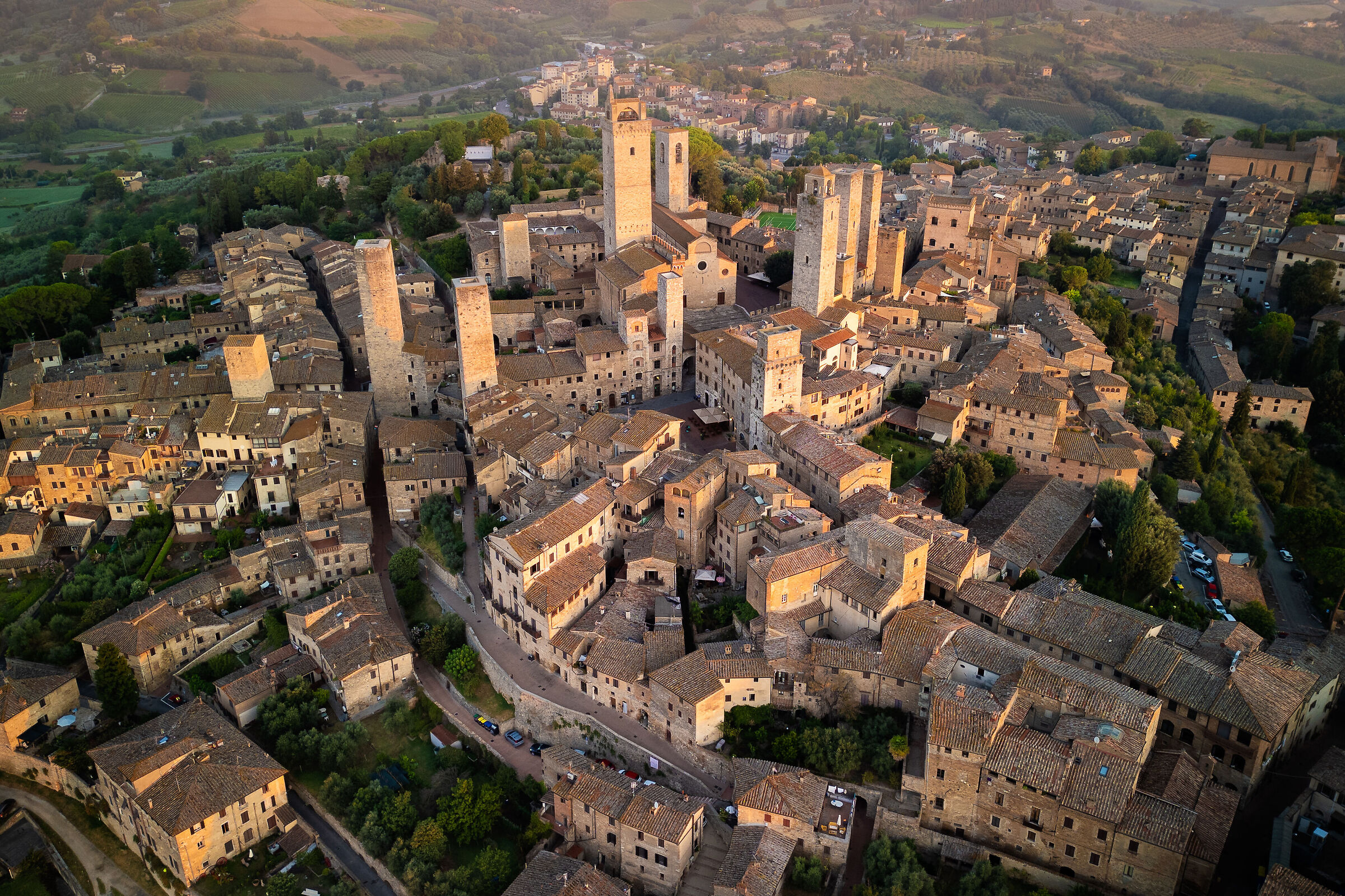 Aerial view of San Gimignano