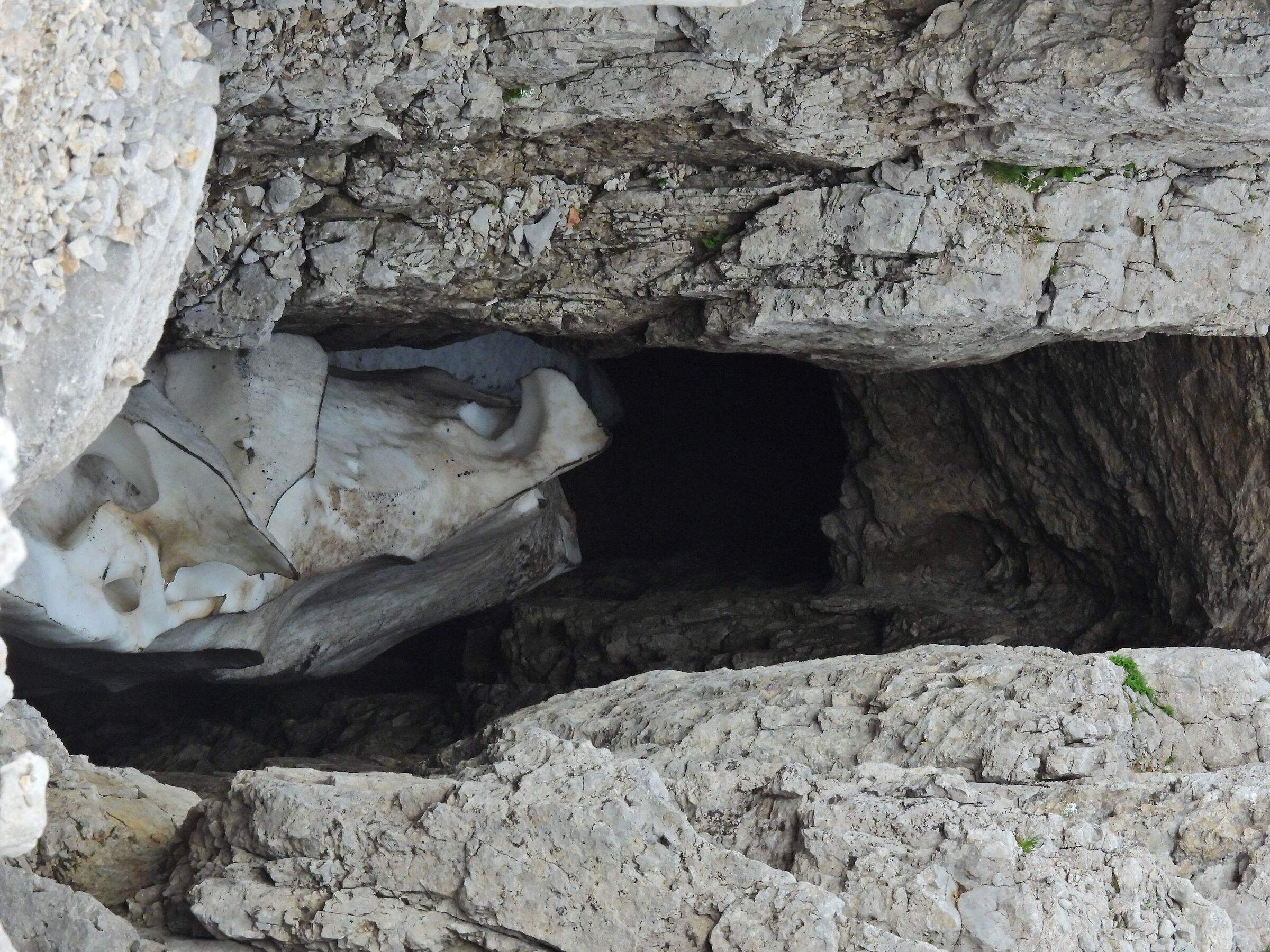 Snow in a gorge on the Grignone