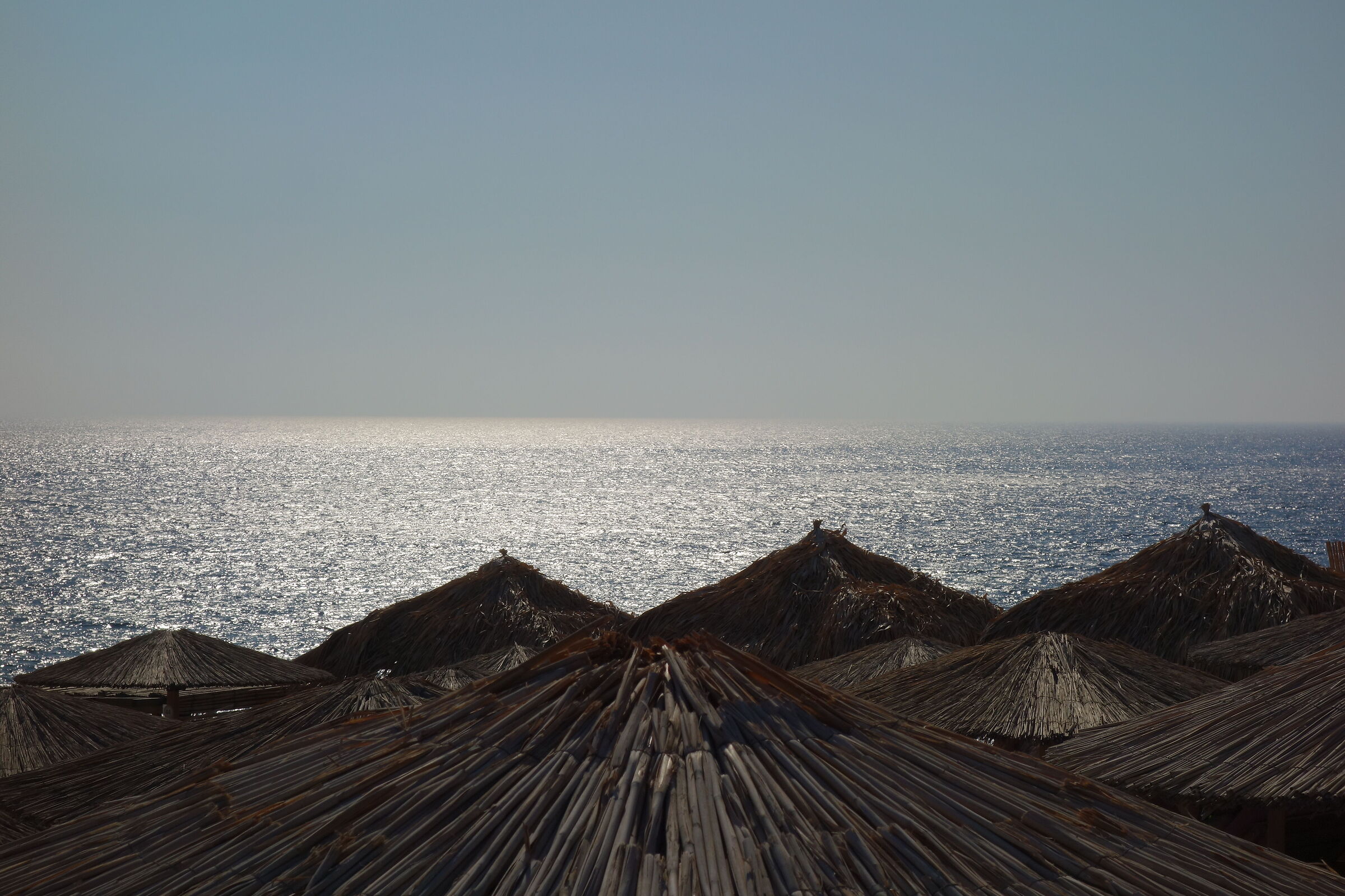 Parasols before sunset