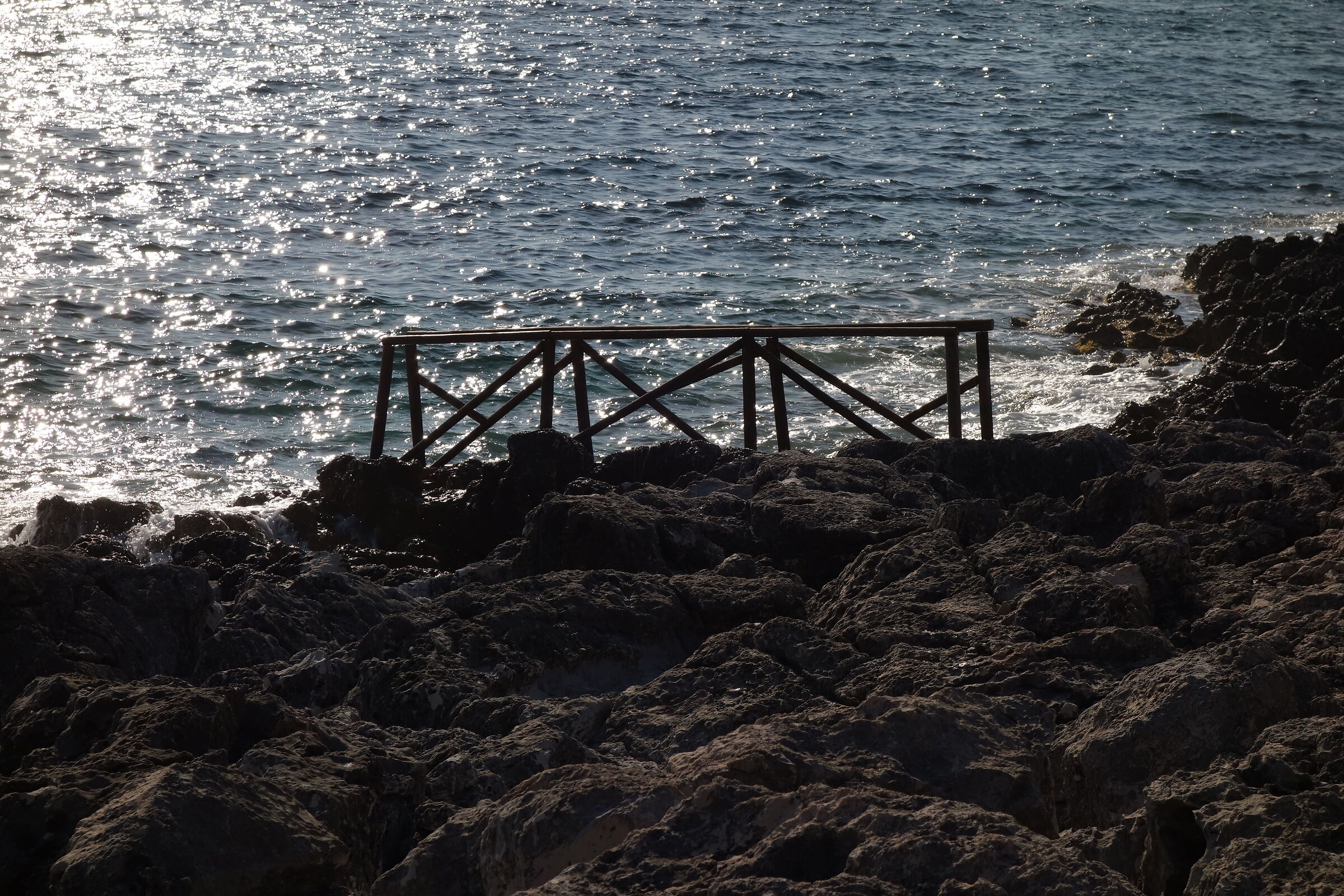 Zante. Bridge over the rocks