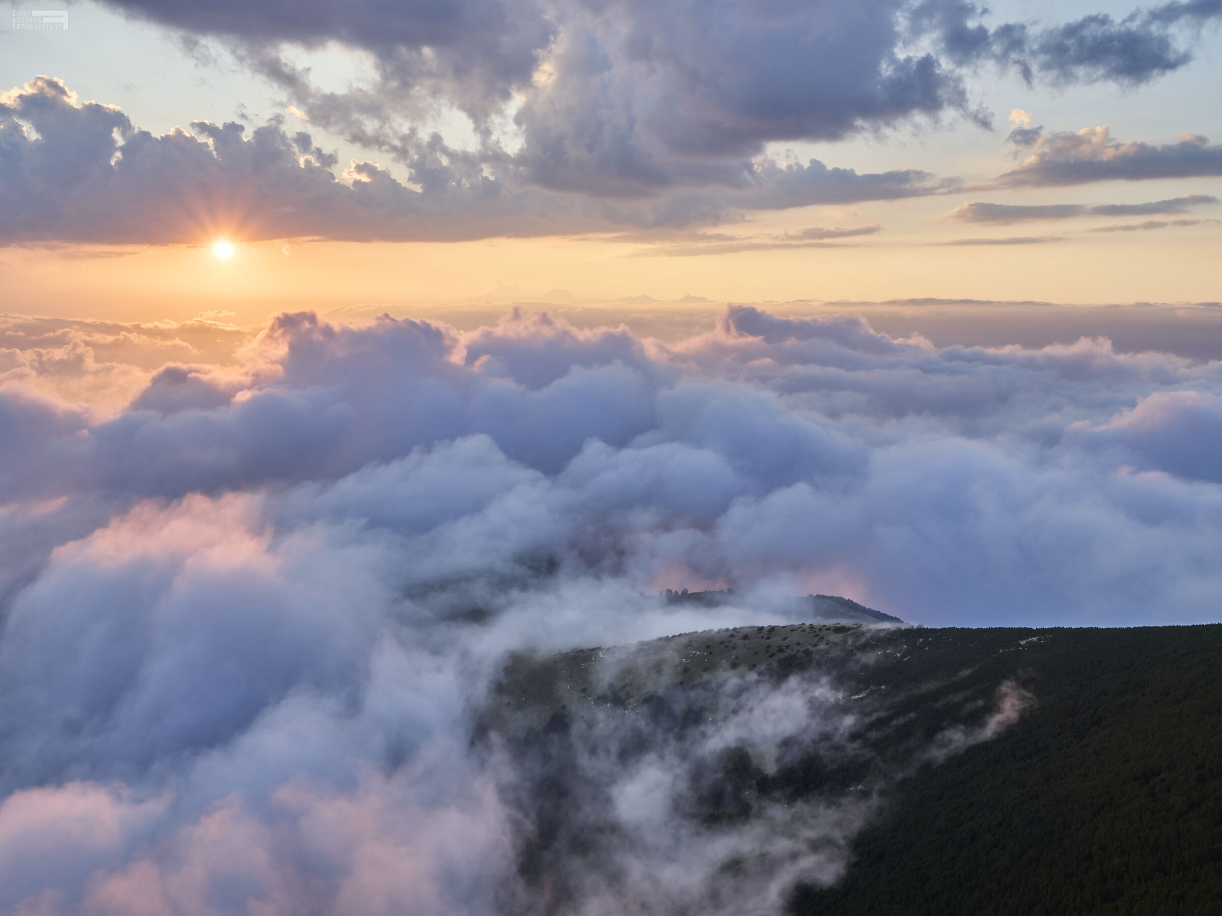 Sunset with thermal inversion - Maiella