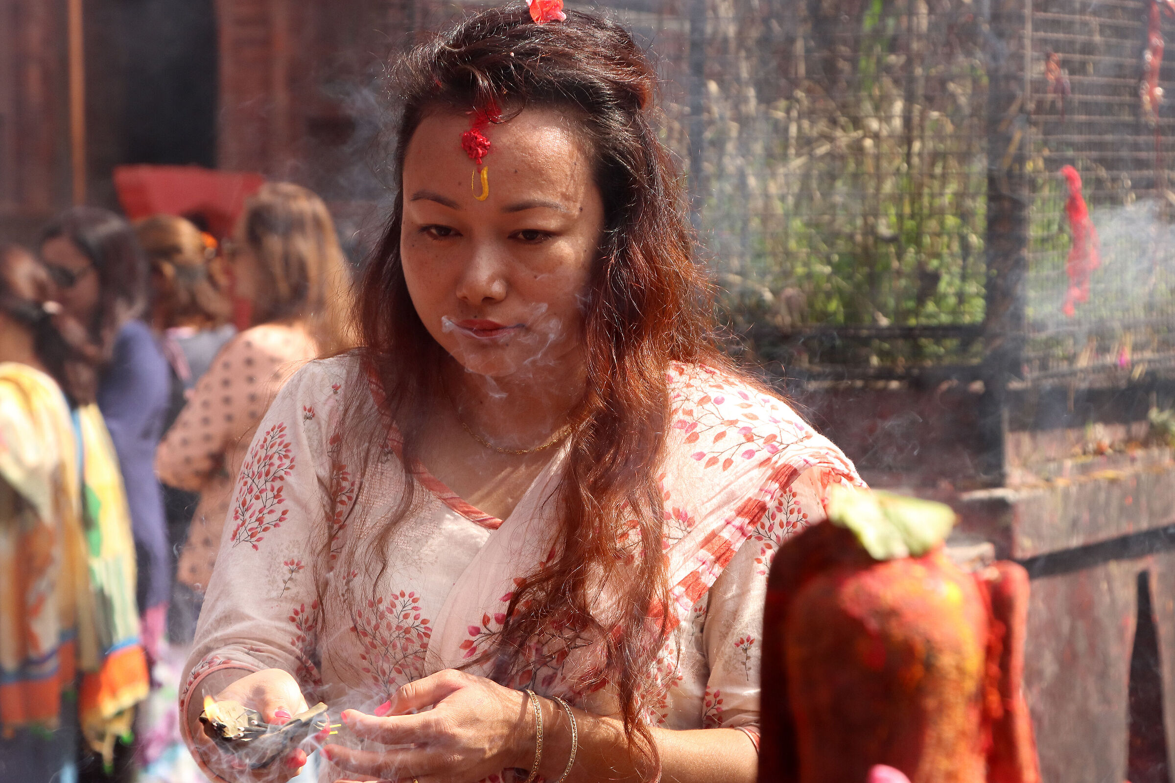 in ecstasy at the temple of Vishnu