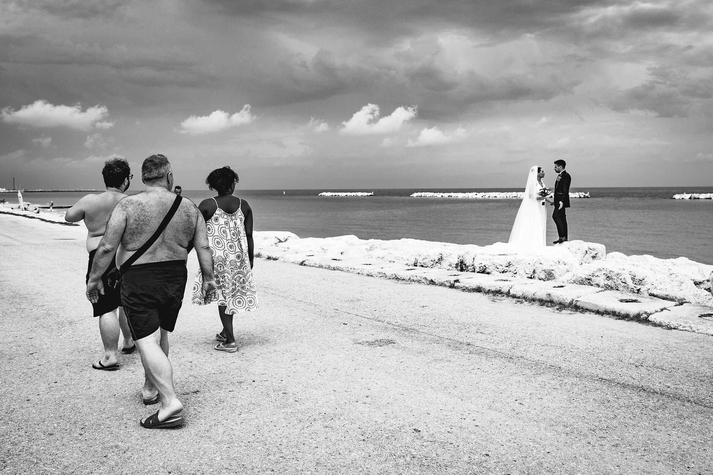 Who goes to the beach and who gets married