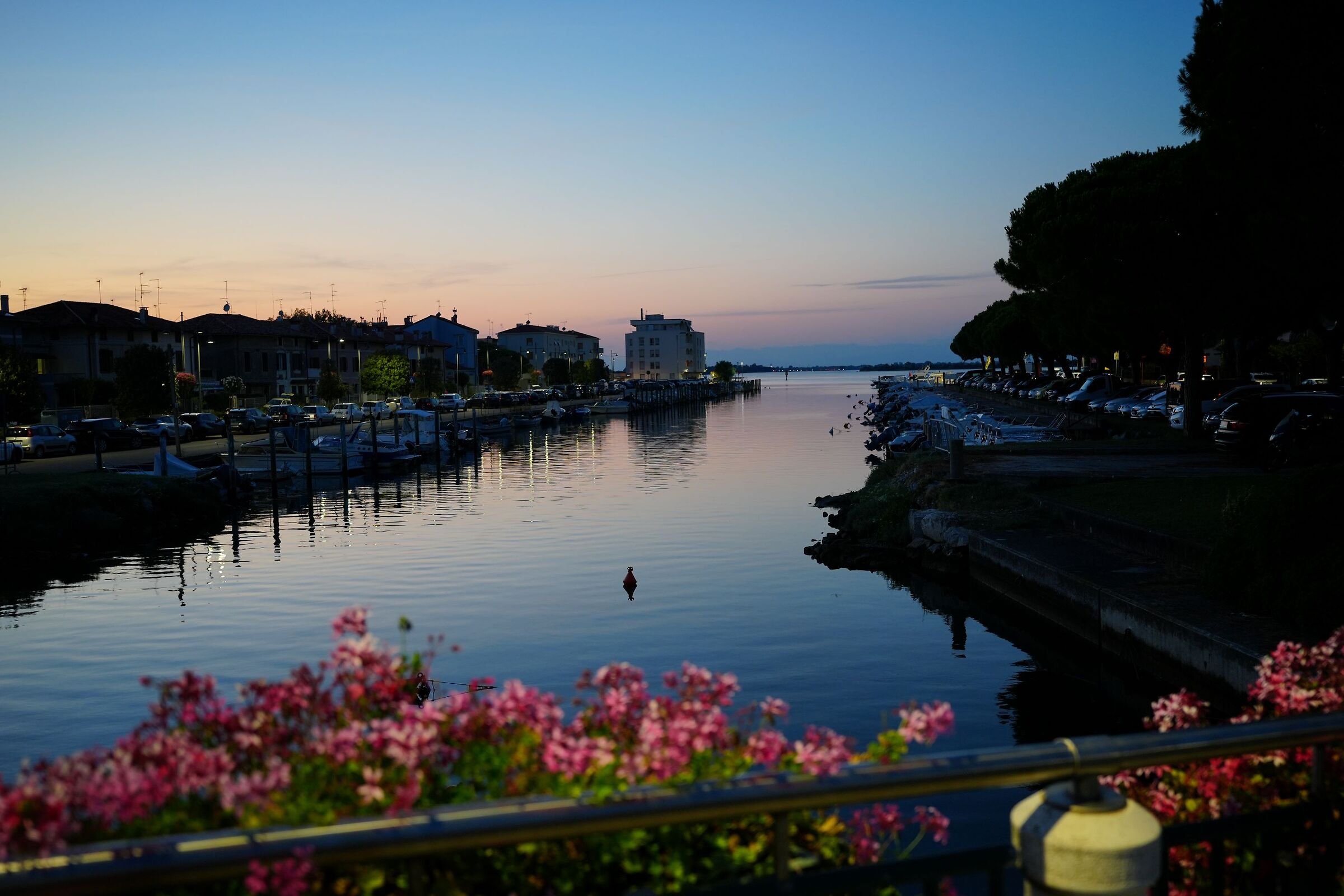 View of Grado after sunset