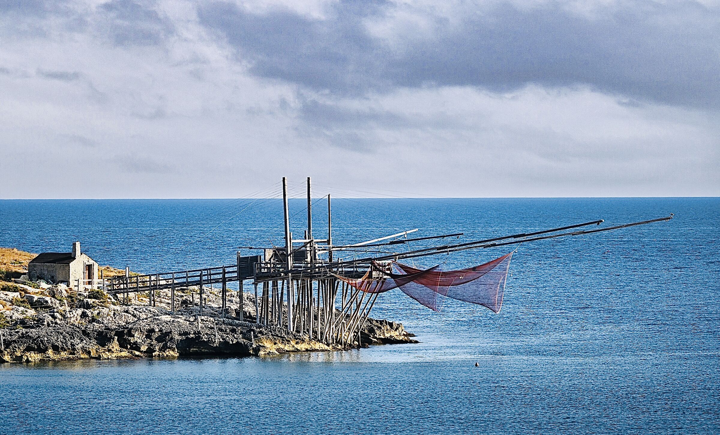 Vieste Trabucco di punta lunga sulla costa