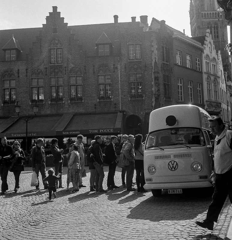 Queuing up for an ice cream in Brugge