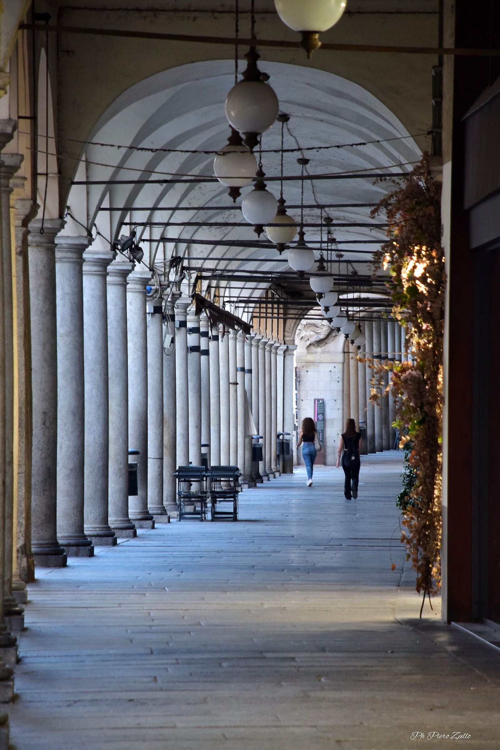 Along the arcades