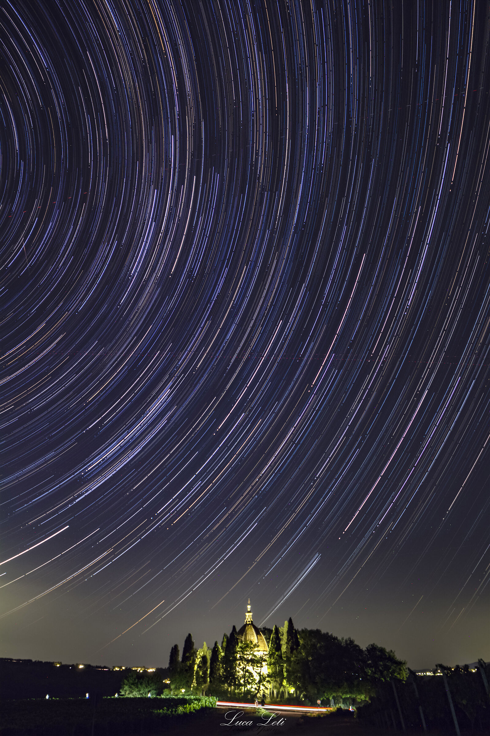 Star trails at the dome of Semifonte