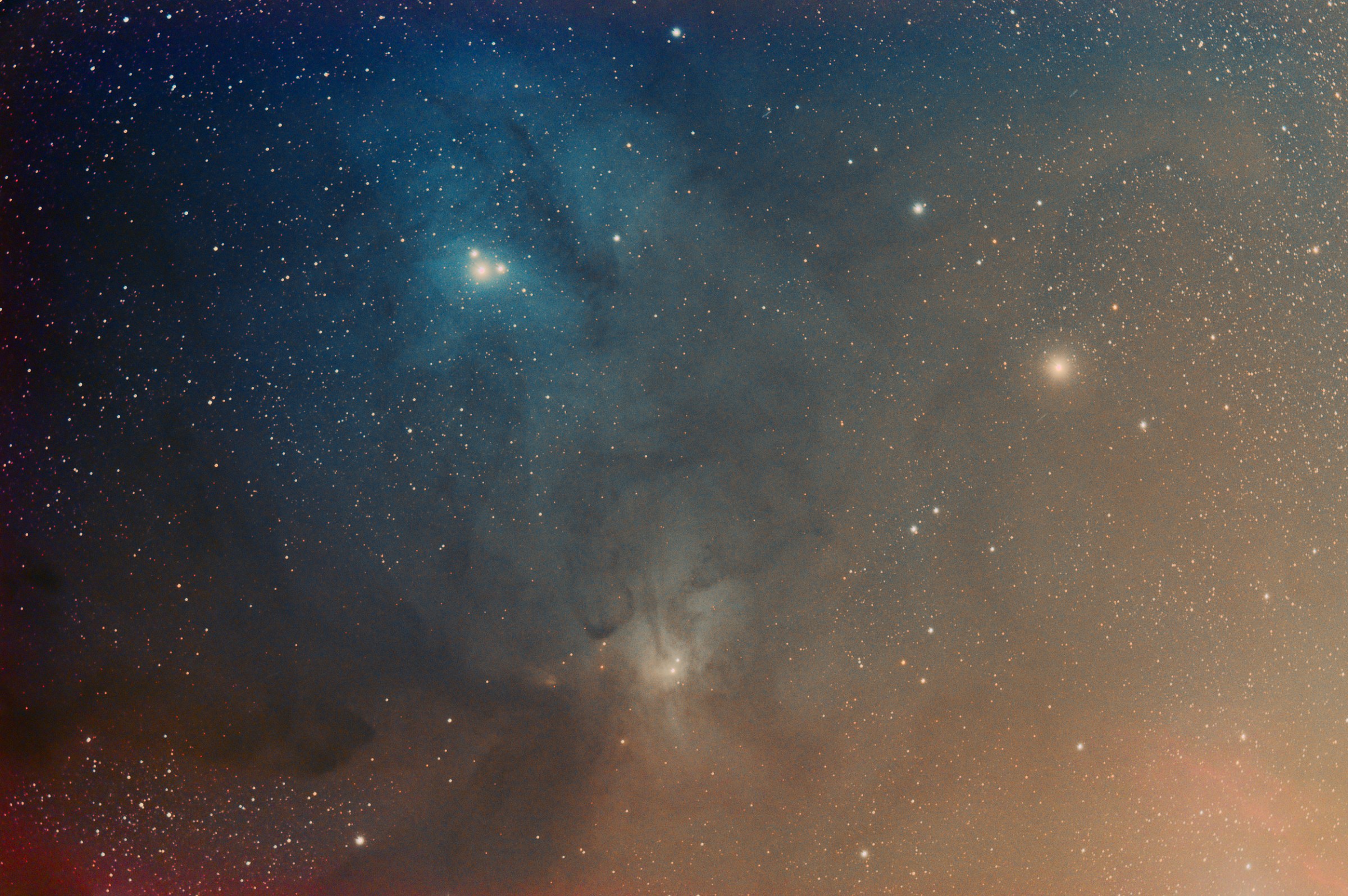 Rho Ophiuchi with asteroid