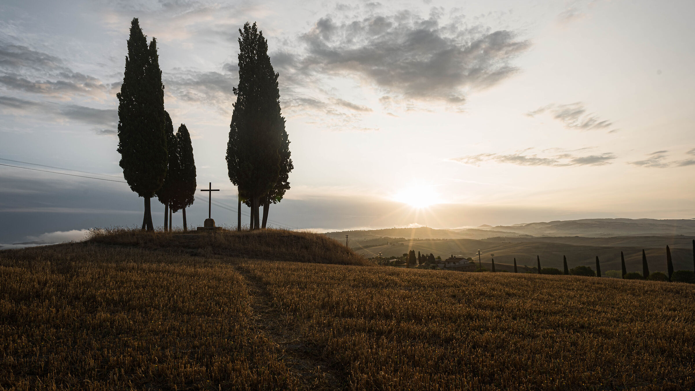 The cross to the cypresses.....
