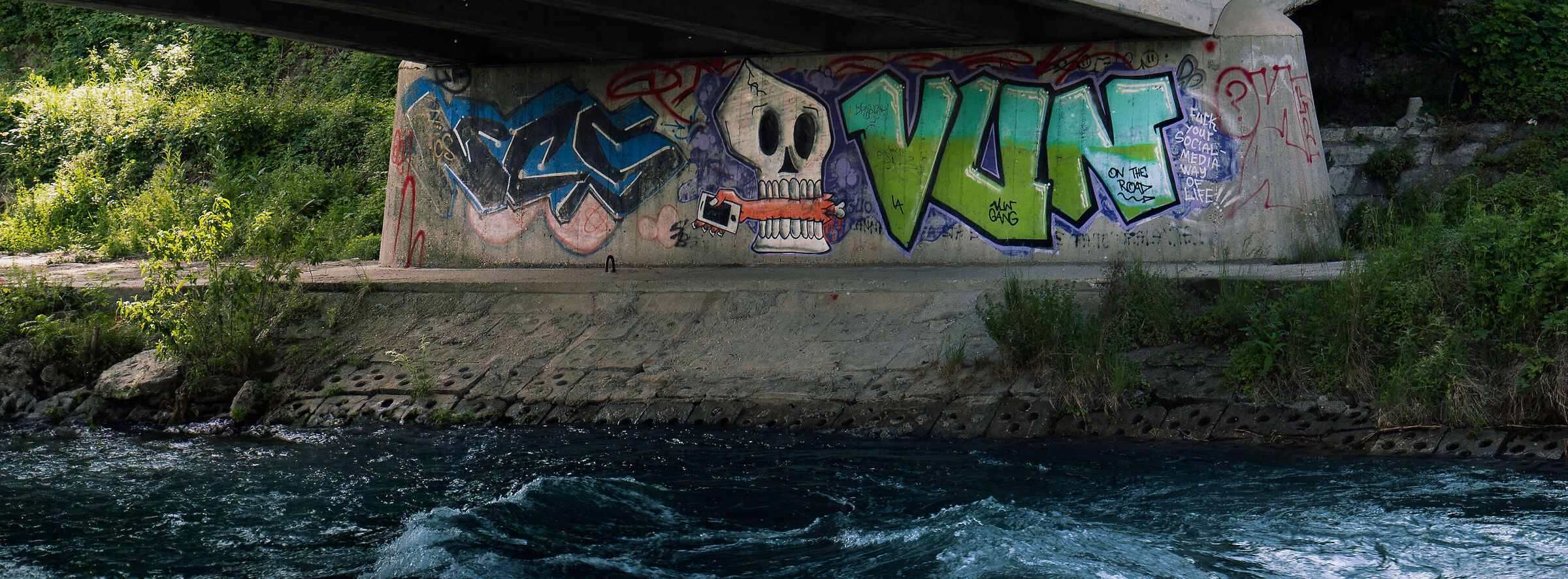 Murals under the bridge