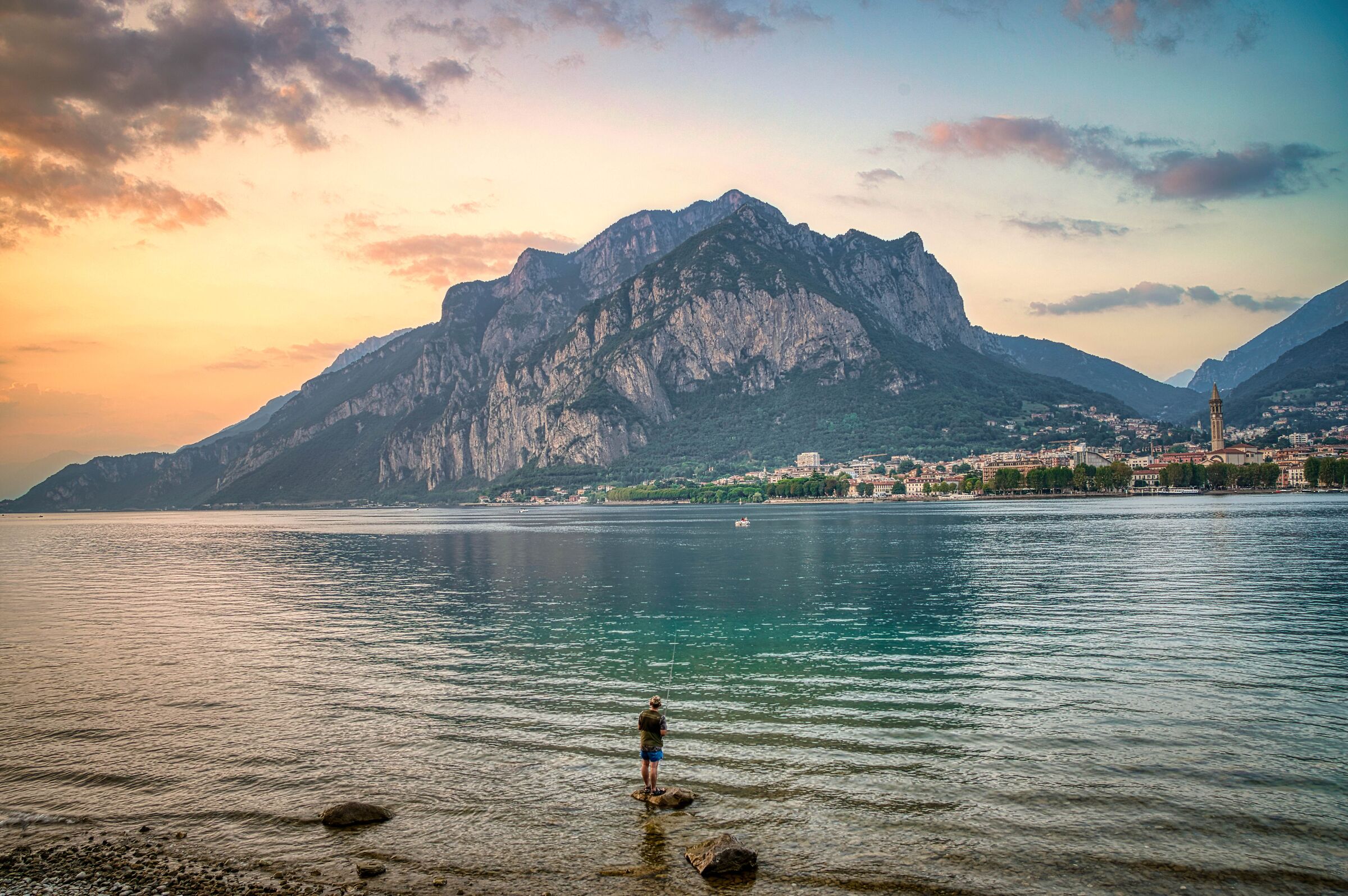 Lecco on sunset