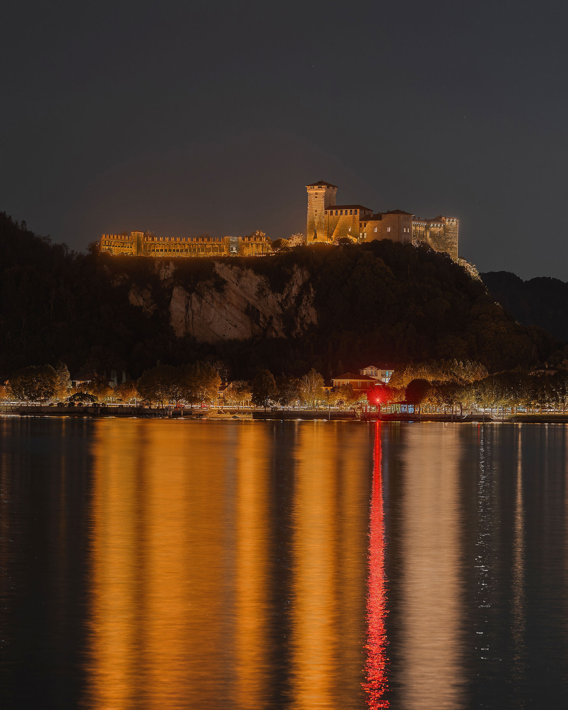 The Rocca di Angera at night